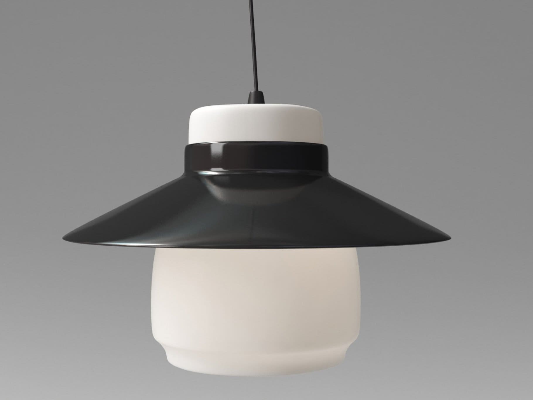 Black and white Lento lamp with a thick white center.