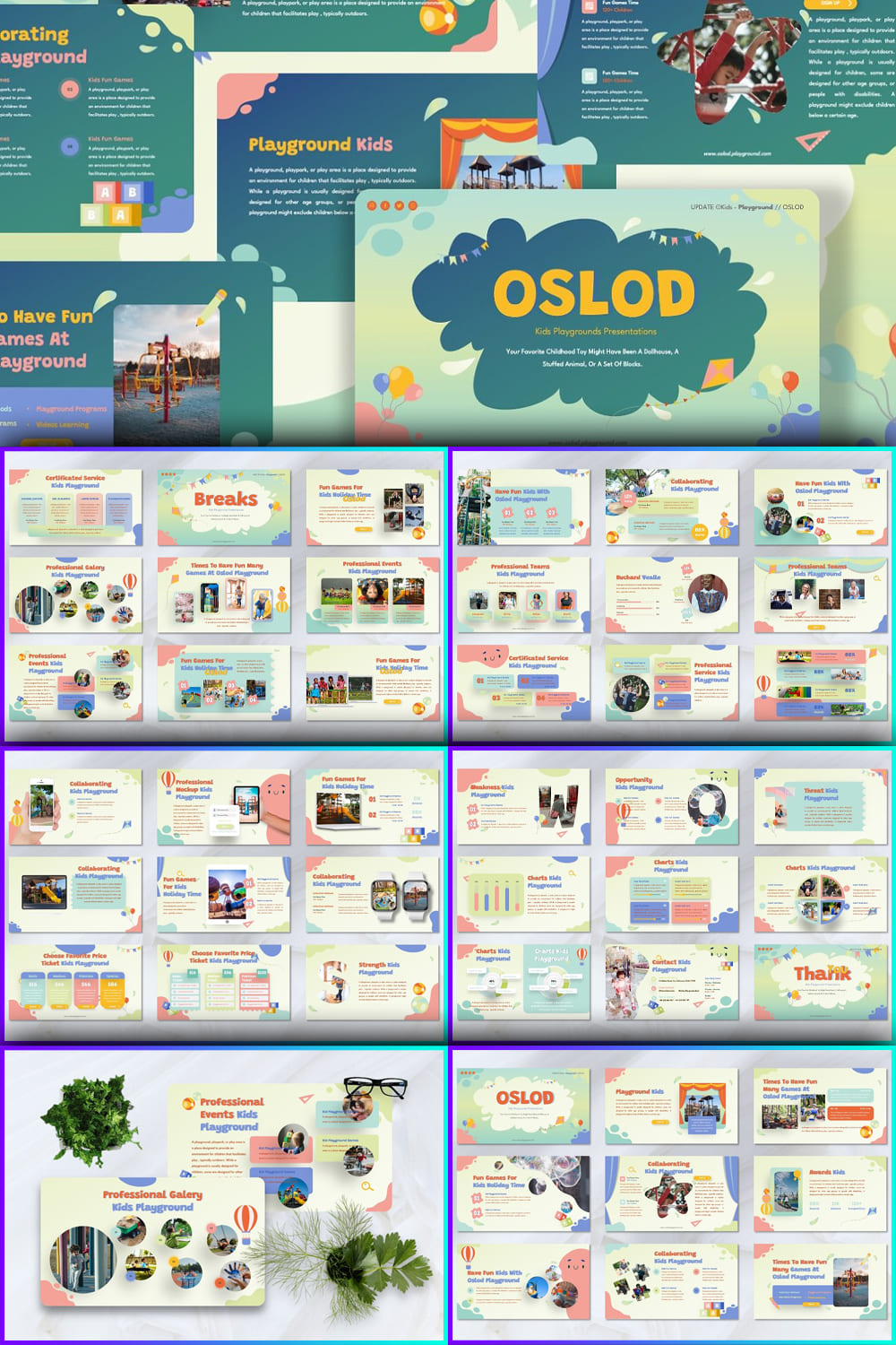 Photos of happy children in Oslod - Playground Googleslide