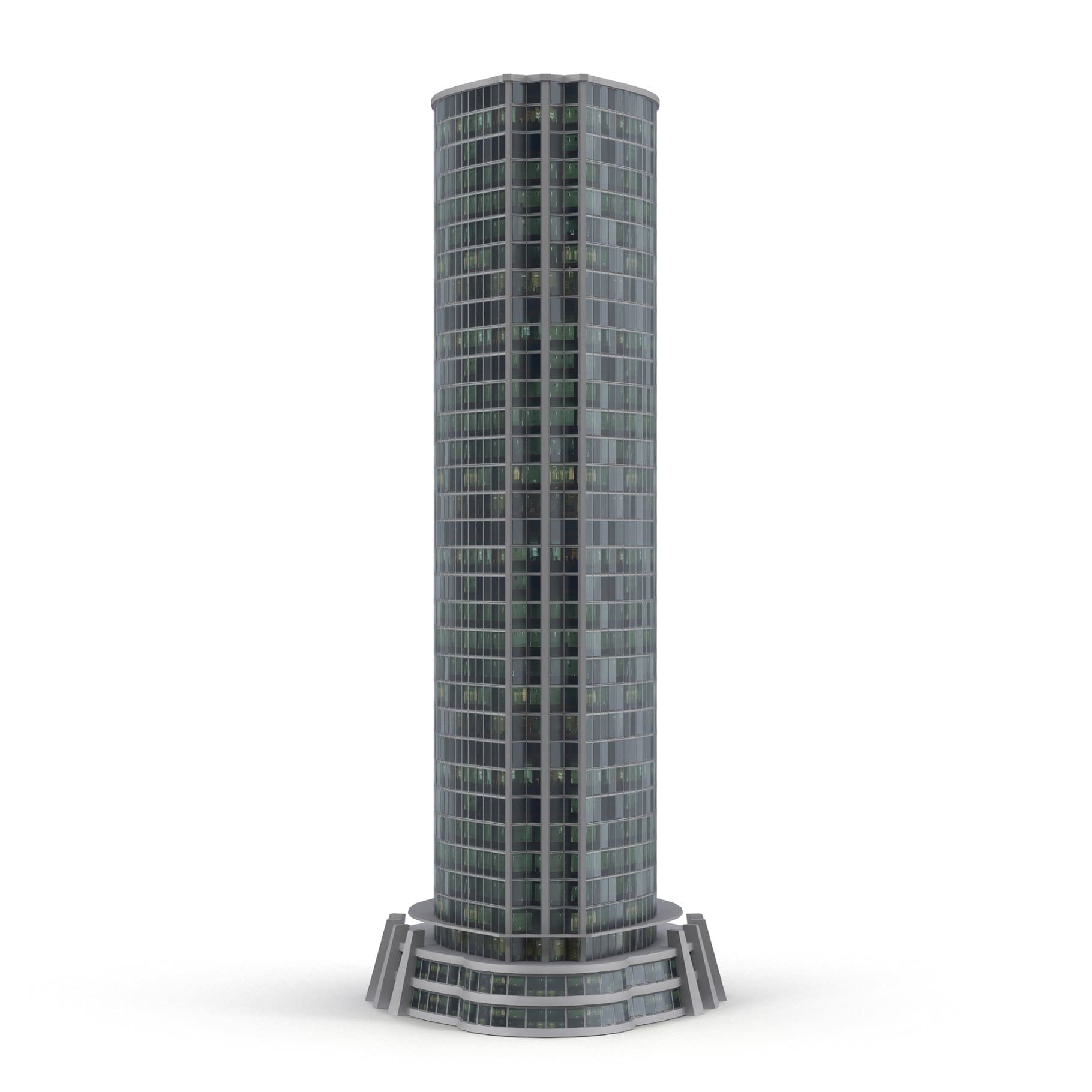 The sample of the skyscraper is shown from the narrow side.