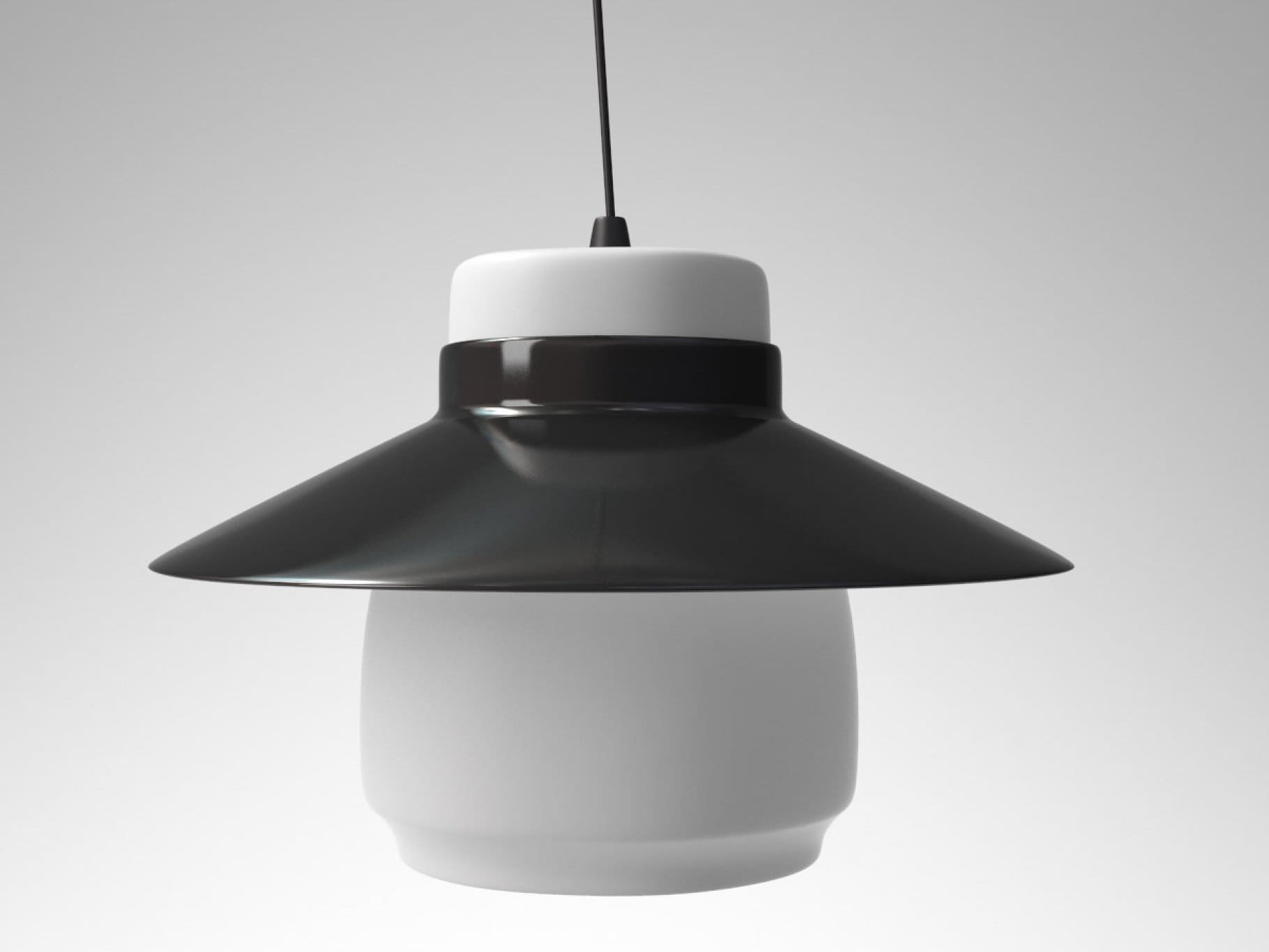 Lento lamp with a thick snow-white middle.