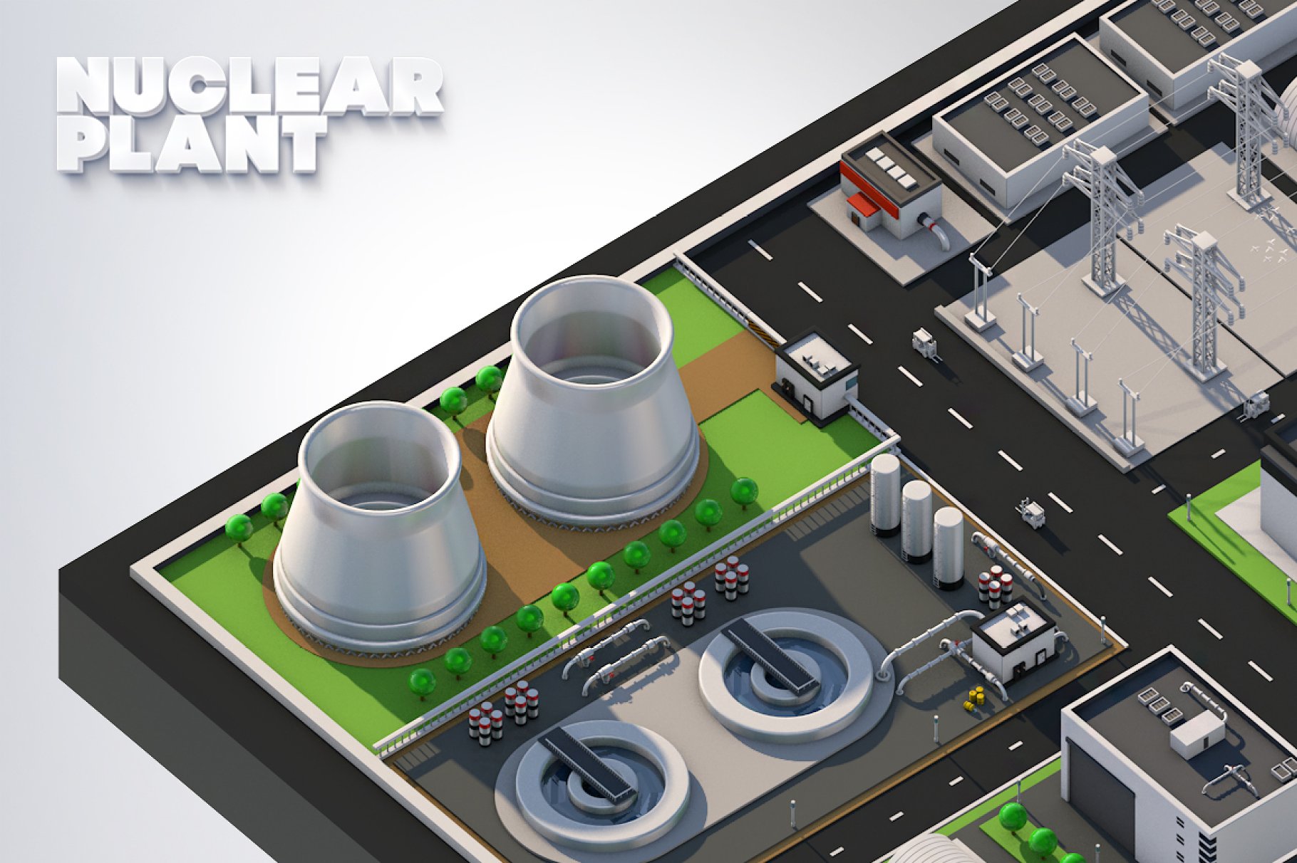 Treatment plants and power plants.