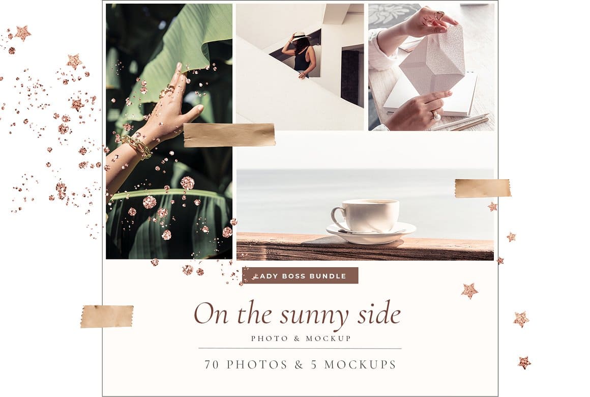 Boss lady, On the sunny side, 70 photos & 5 mockups.