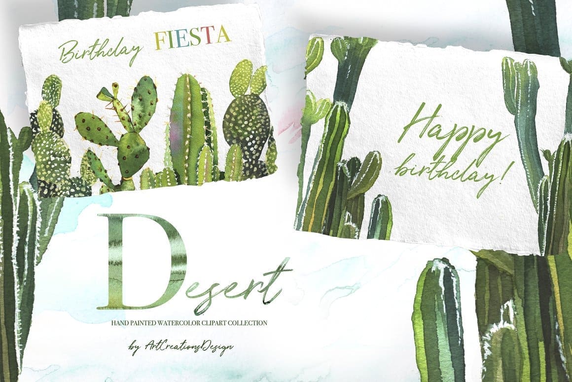 Greeting cards with desert cacti.