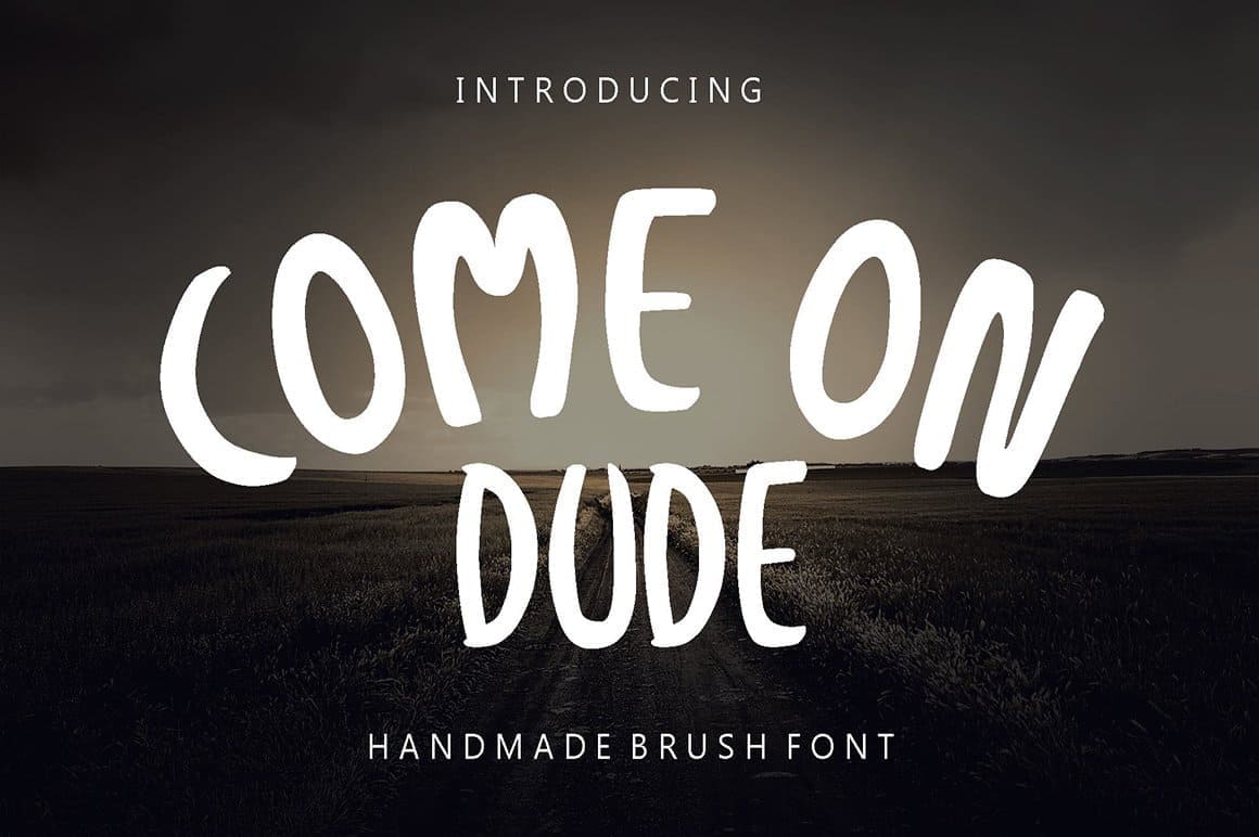 Introducing come on Dude handmade brush font.