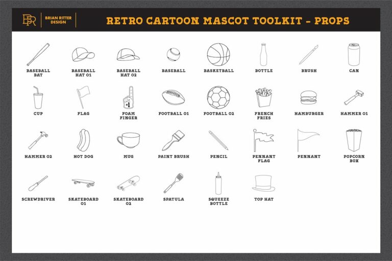 Retro Cartoon Mascot Toolkit – MasterBundles