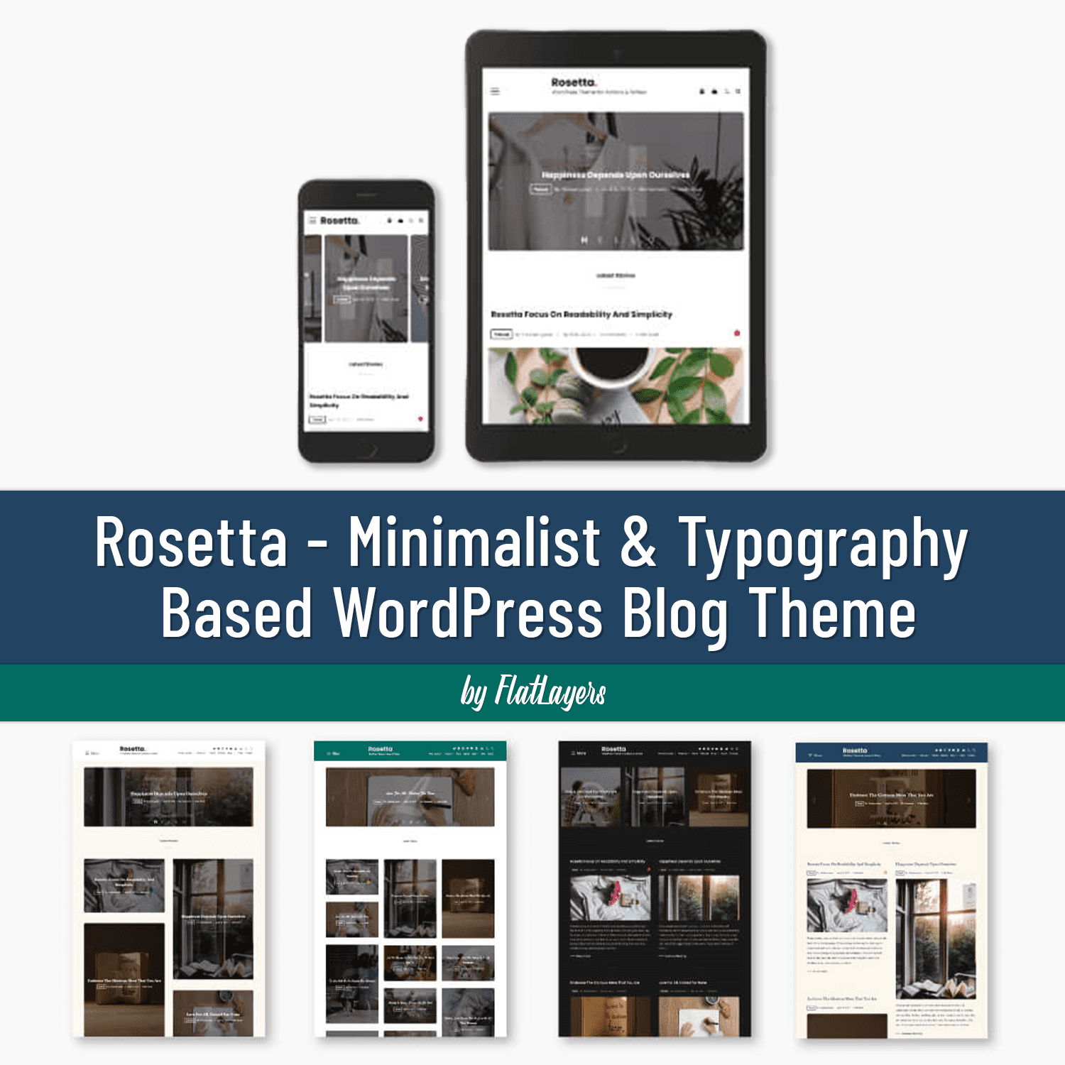 Preview Rosetta WordPress blog theme on the mobile and on the tablet.