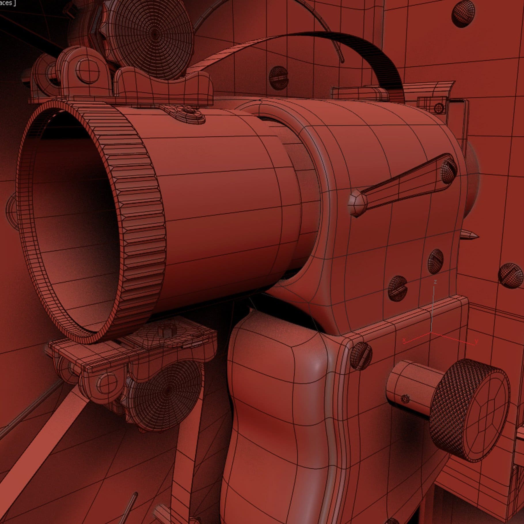 3D model of the projector lens.