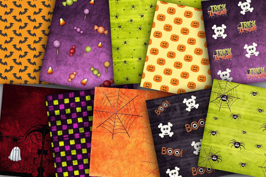 Pages of textures and images for Halloween.