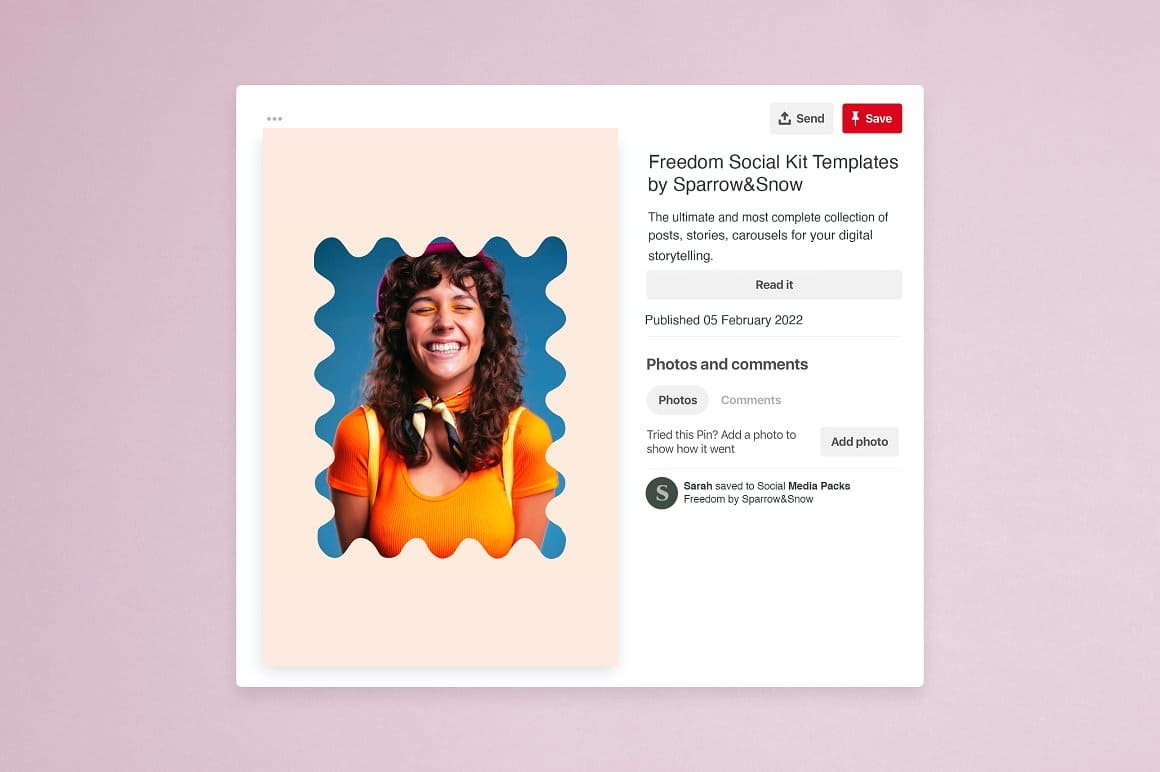 A post with a girl on Instagram "Freedom Social Kit Templates by Sparrow&Snow".