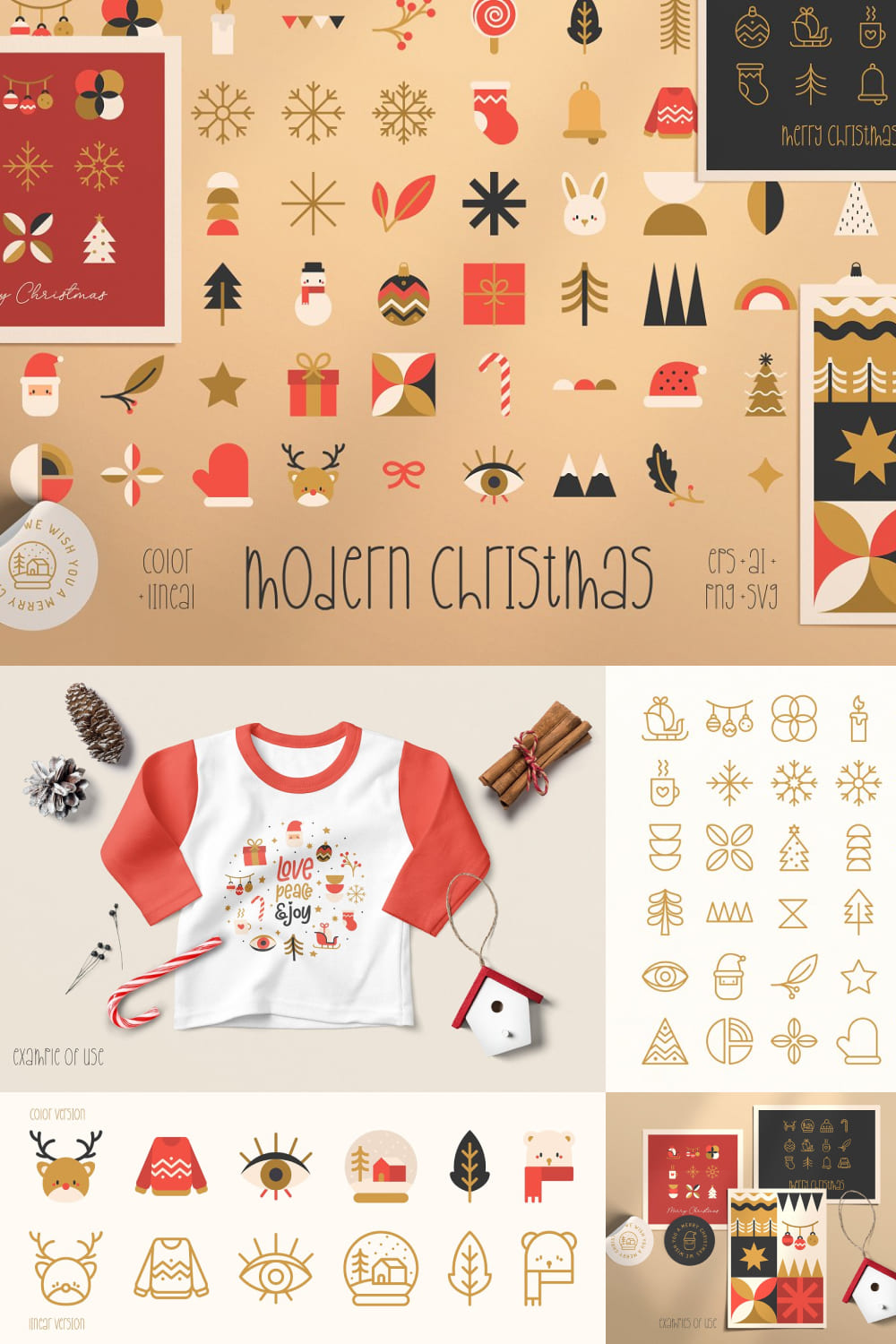 Illustrations cute christmas vector icon set of pinterest.