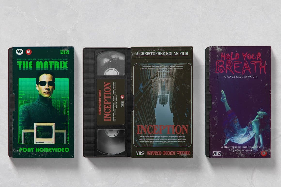 Three video cassettes with films from the 2000s.