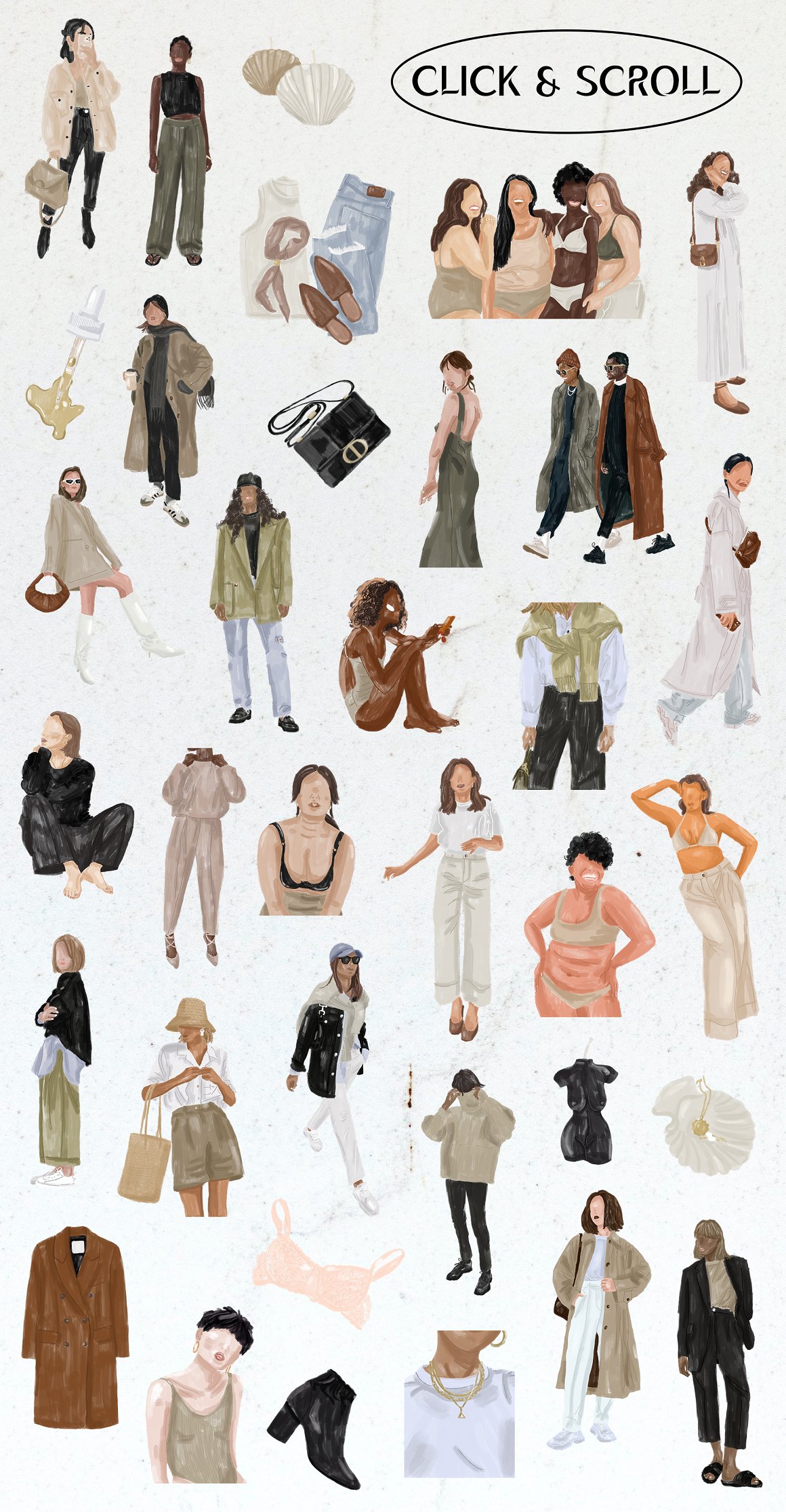 Images of people and clothing.
