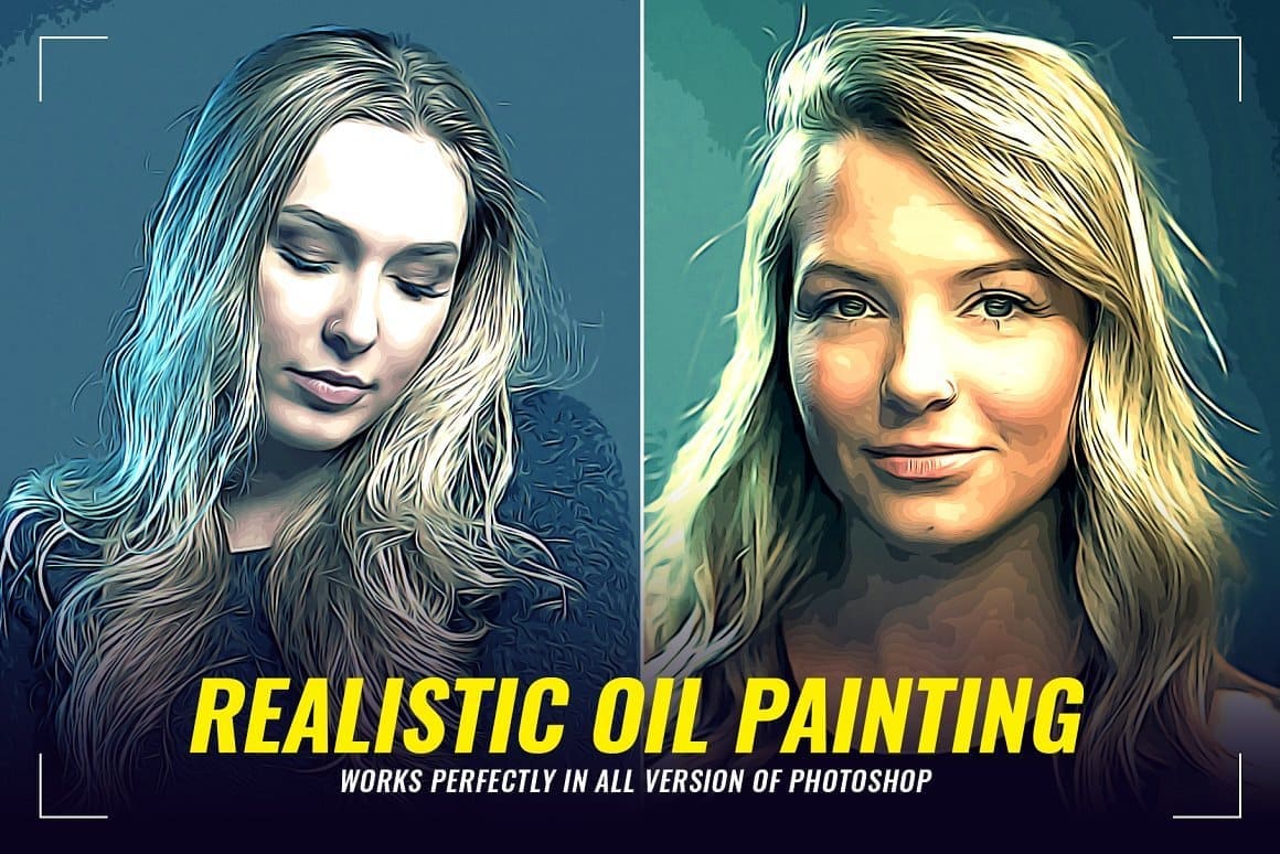 Realistic portrait drawing of women with the effect of oil painting.