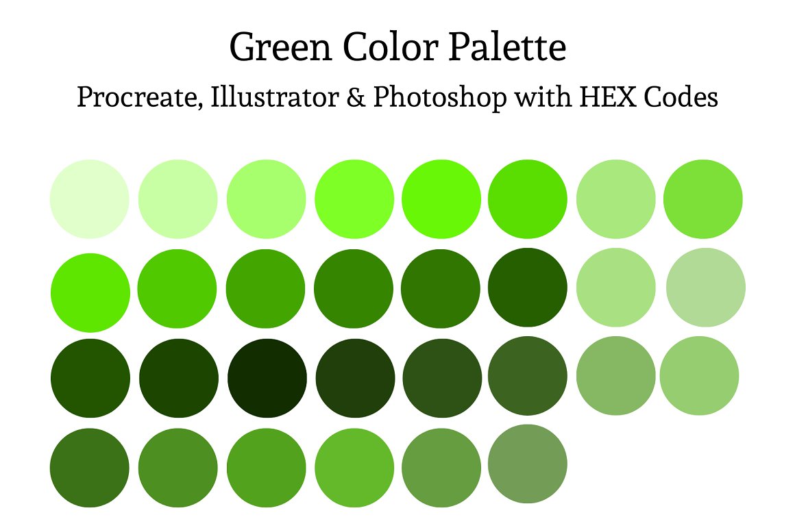 A palette with green shades.