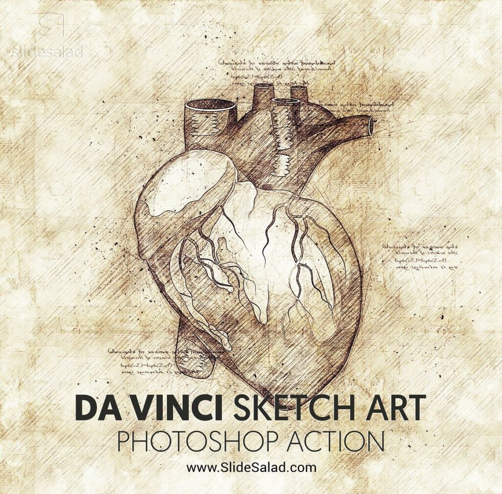 da vinci sketch photoshop action download