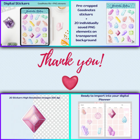 Images preview gemstones crystal png digital stickers for goodnot.