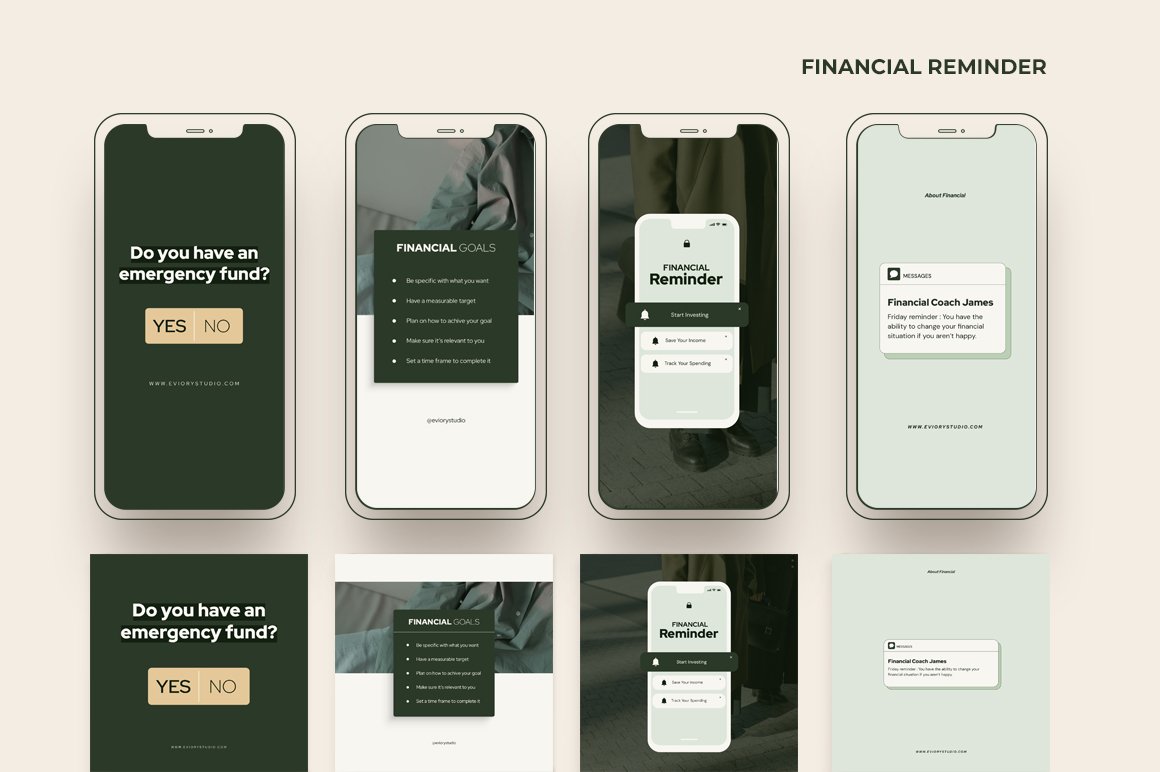 Preview financial reminder on the mobile.