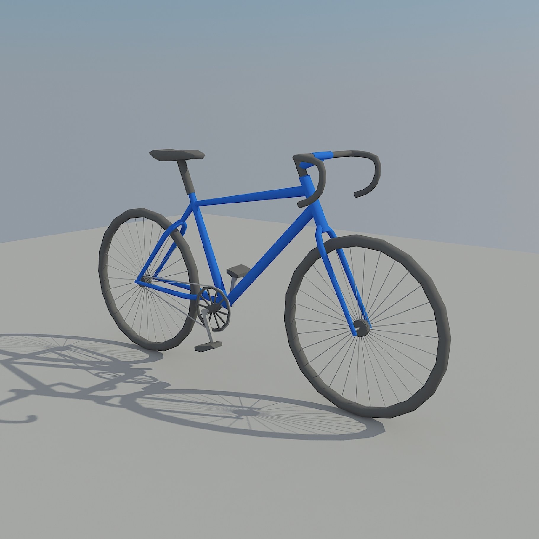 Blue bicycle.