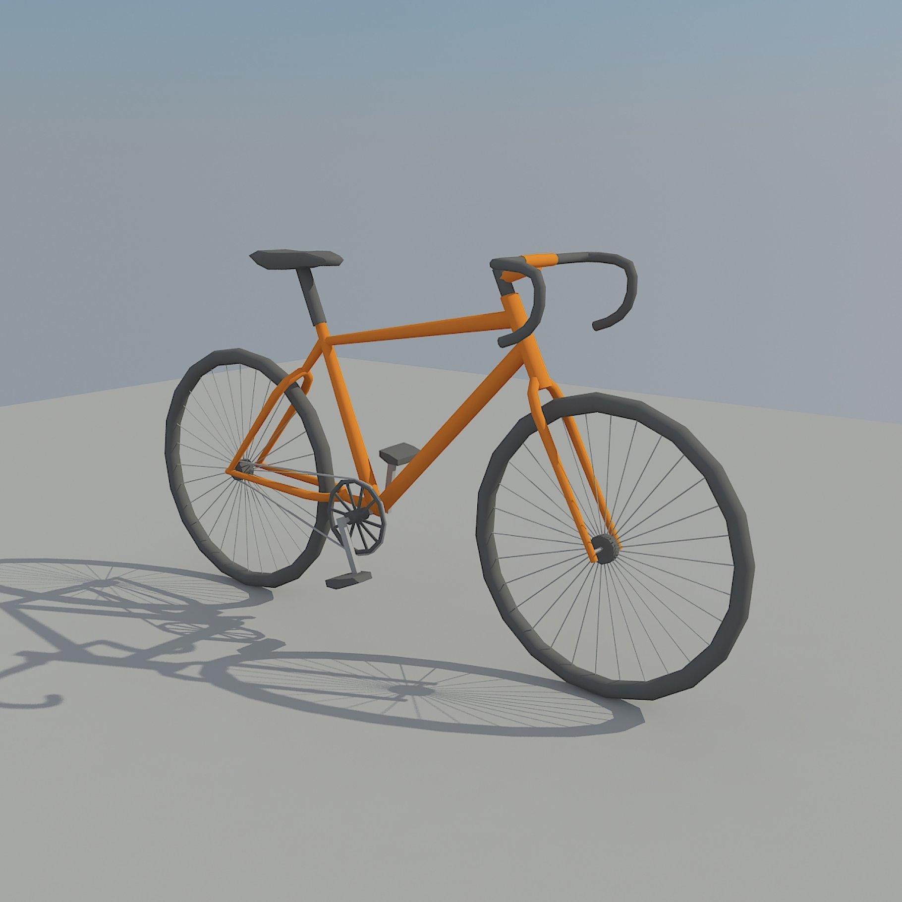Orange bicycle.