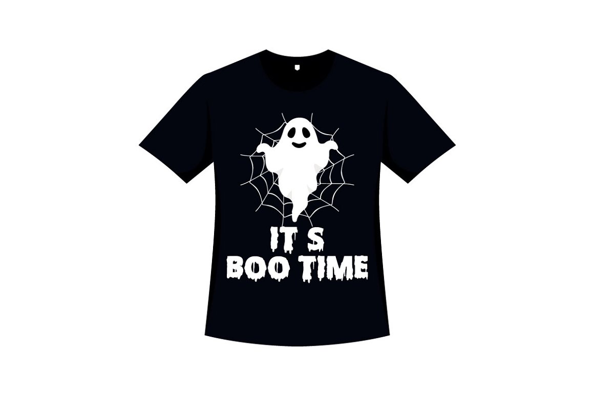A web and a ghost on a t-shirt.