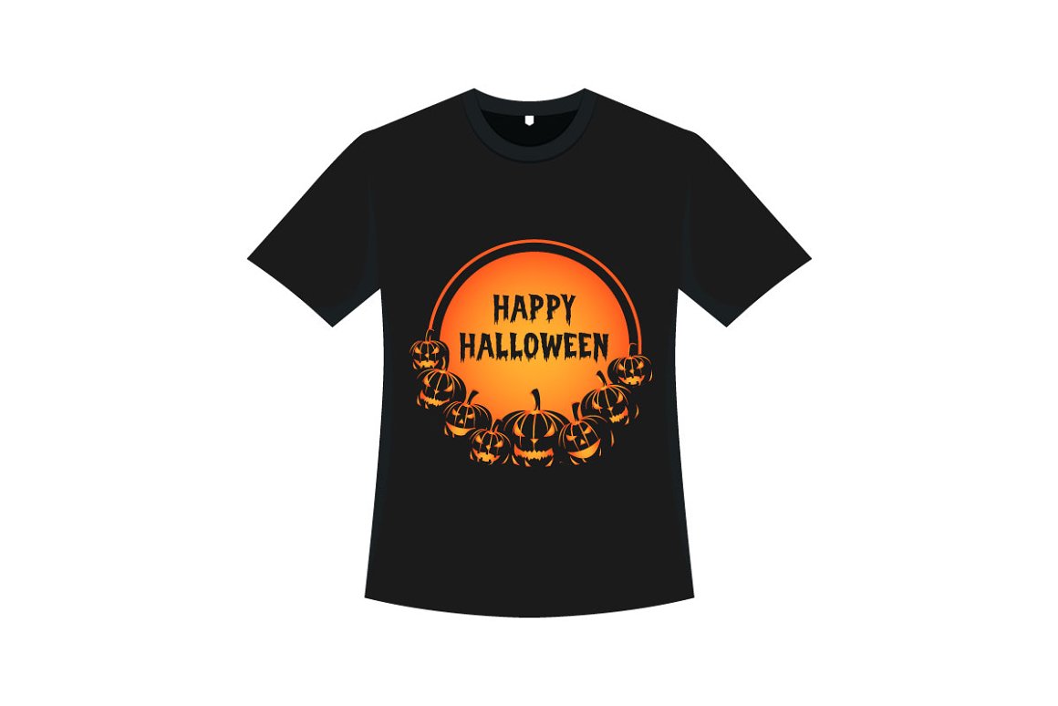 Great images with Halloween inscriptions on a black t-shirt.