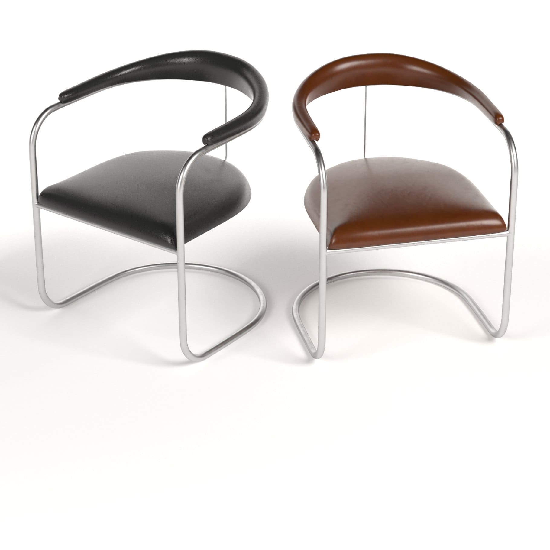 Two SS33 armchairs by Anton Lorenz in black and brown.