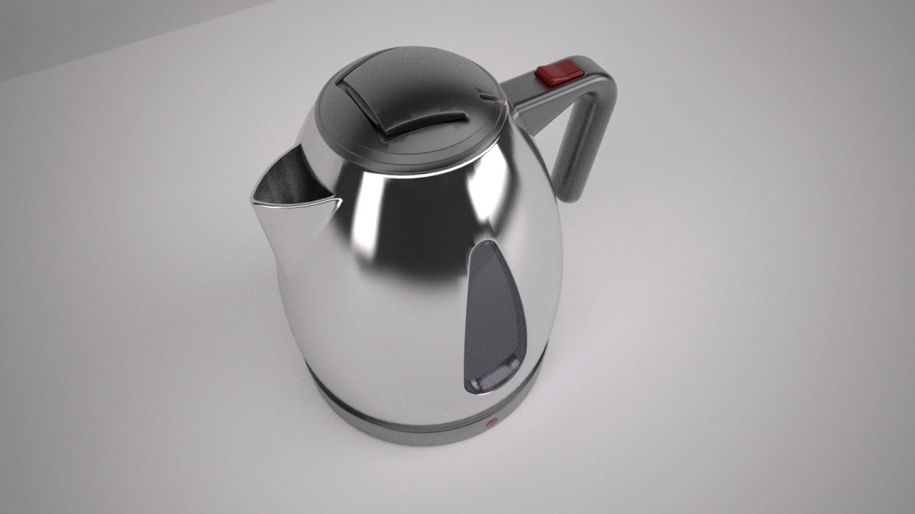 Metal electric kettle, top view.