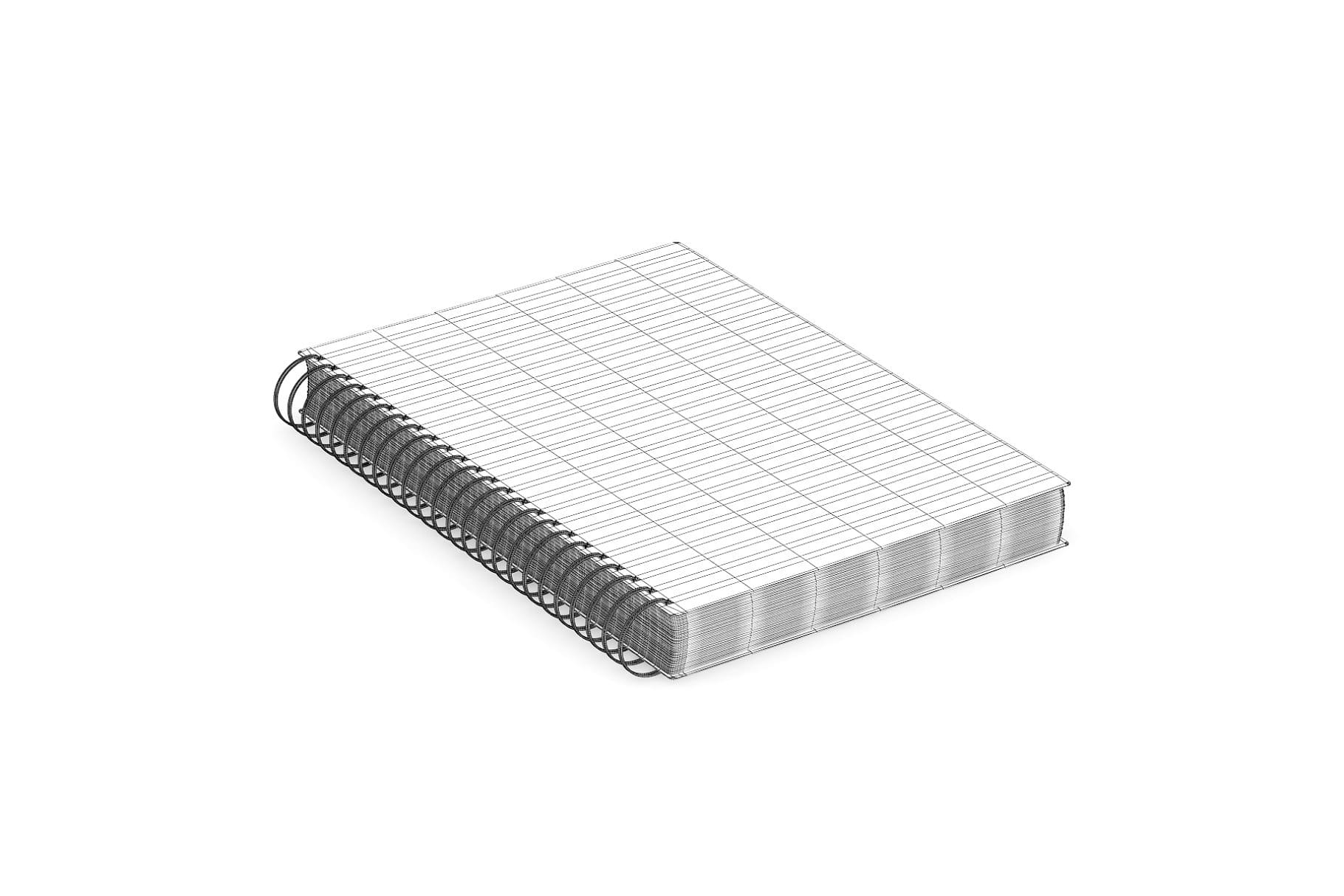 Notepad with a metal spring.