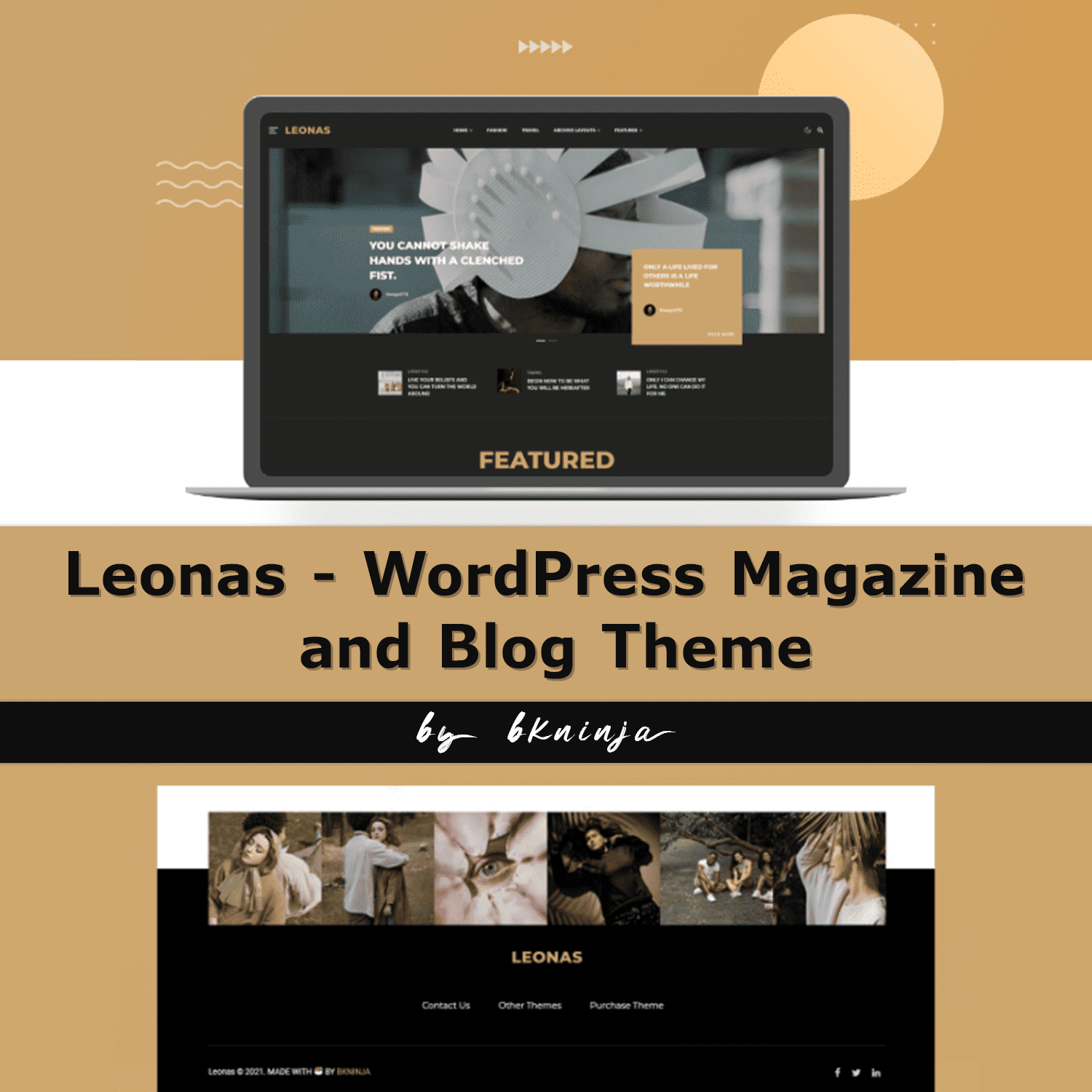Preview featured of Leonas on the laptop.