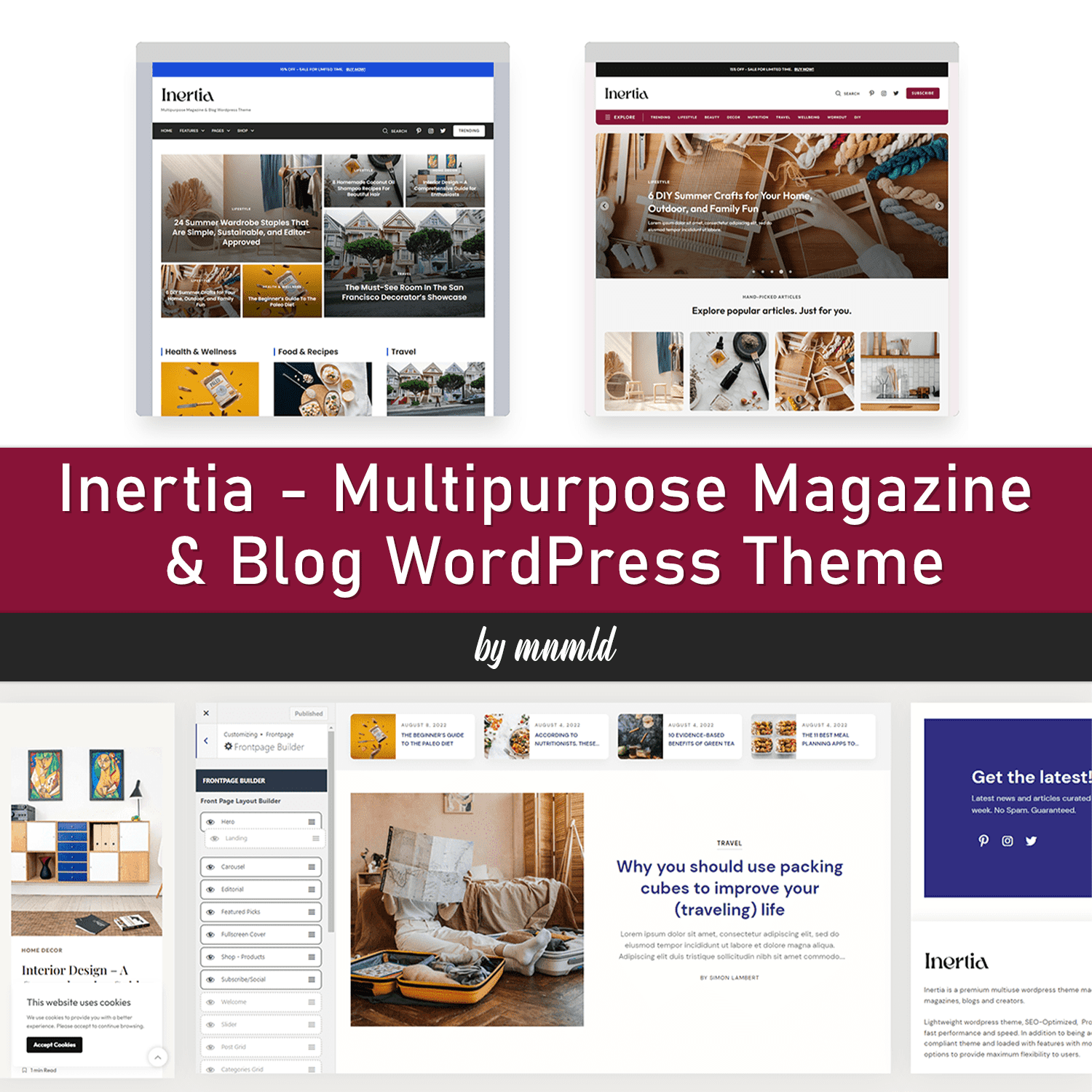 Intertia modern WordPress theme for magazines, blogs and creators.