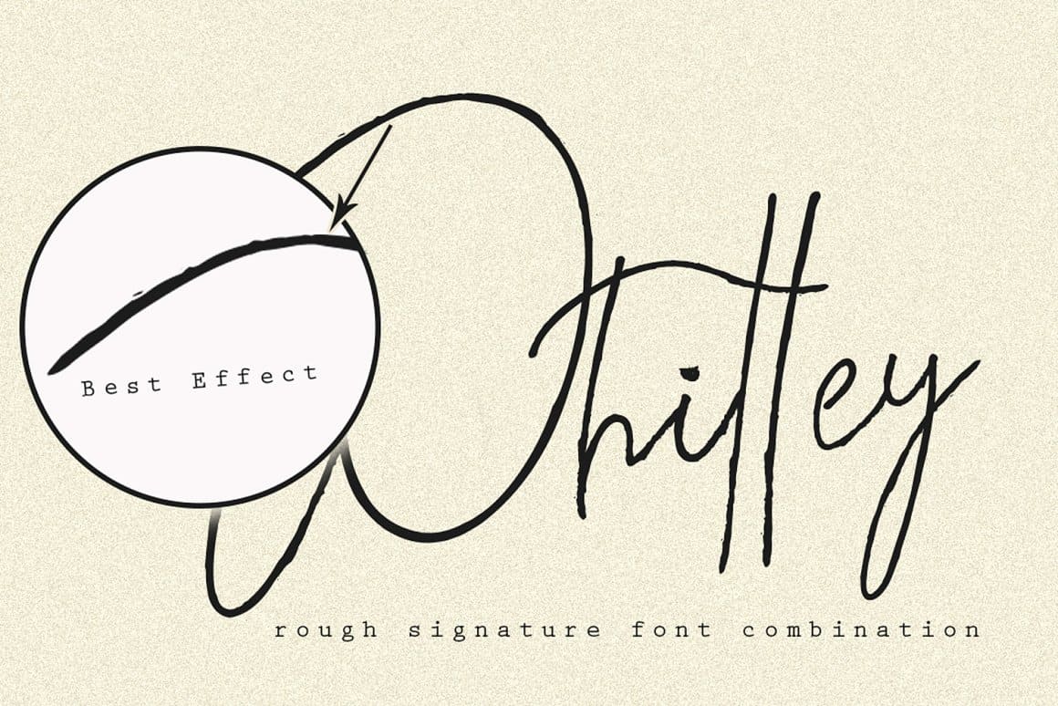 Best effect rough signature font combination.