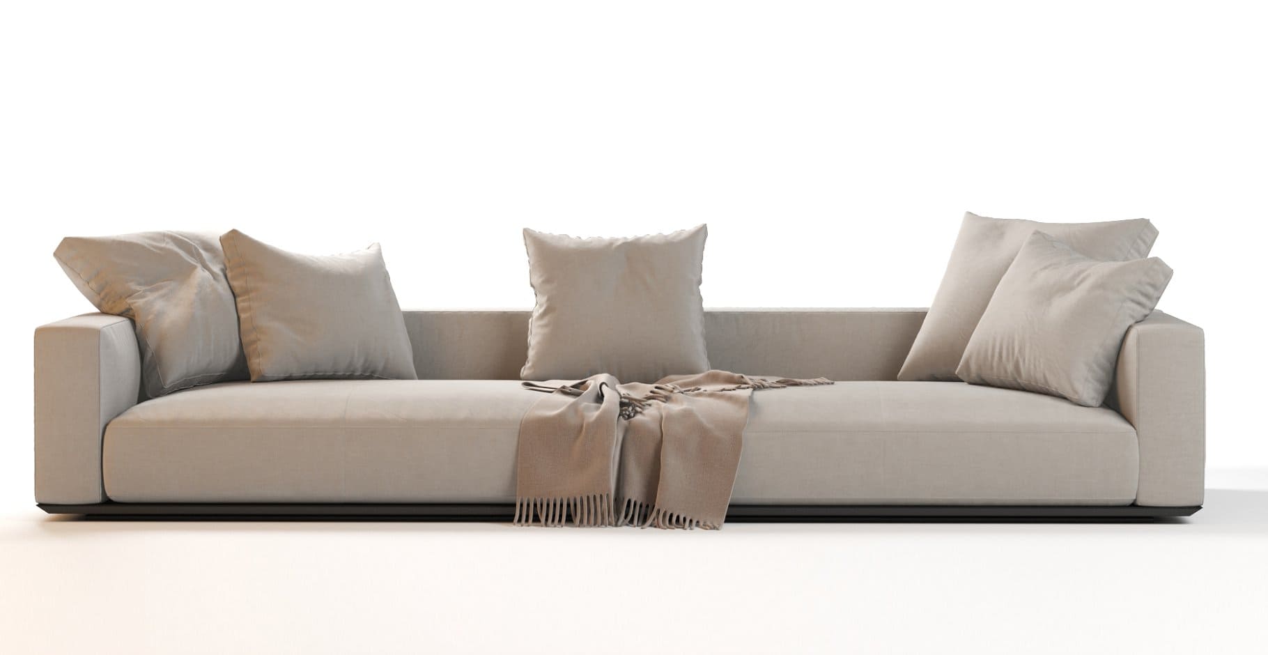 The Flexform Grandemare Sectional Sofa has a beige sheet.