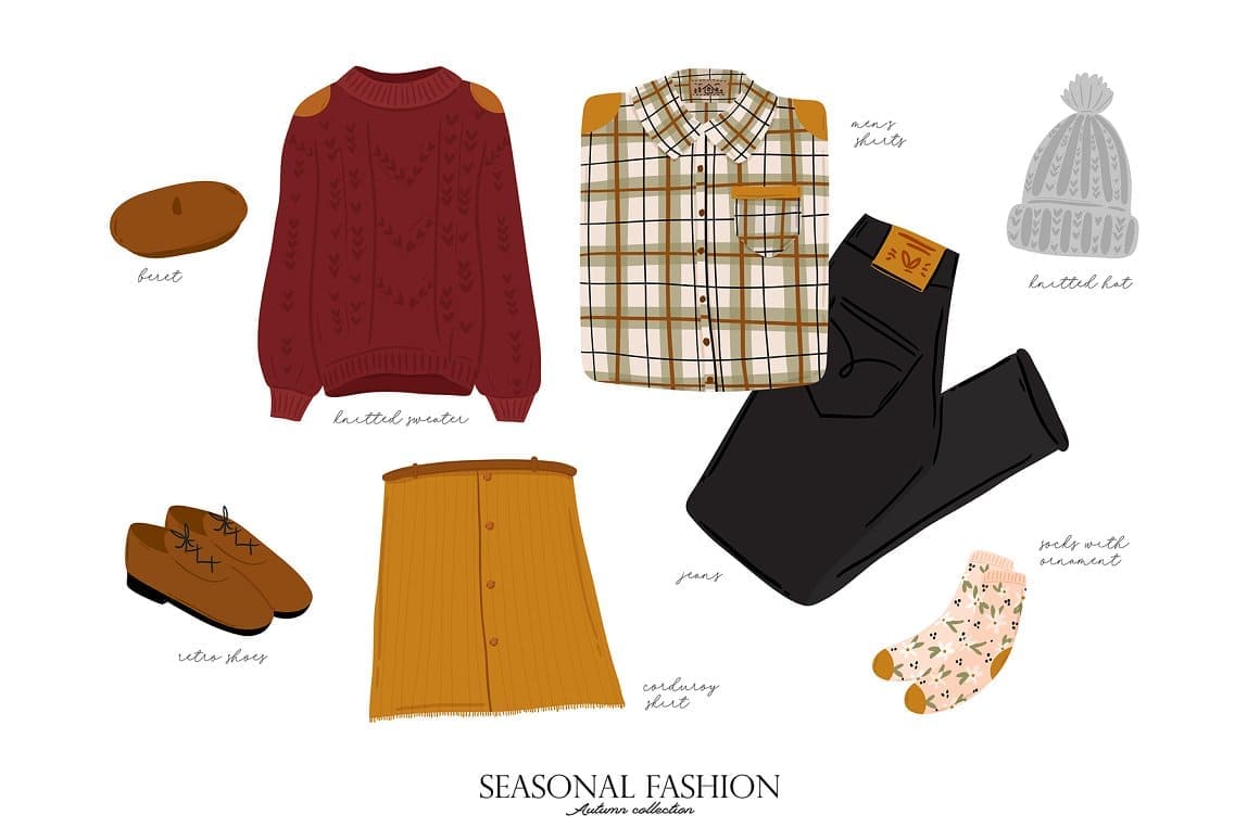 Seasonal fashion autumn collection.
