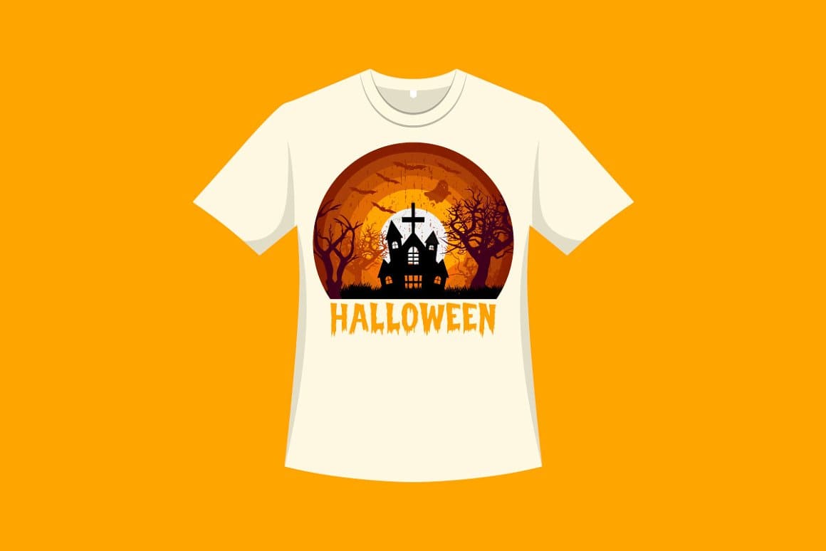 T-shirt with the design "Halloween Vintage T-shirt Vector".