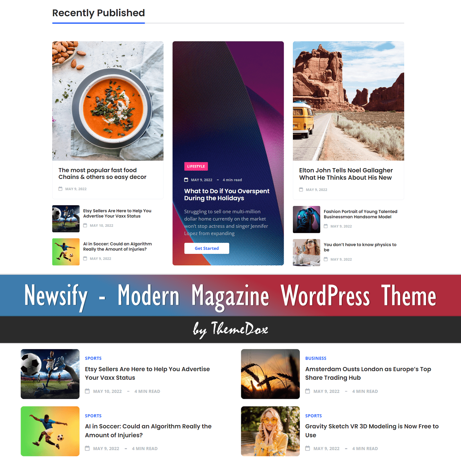 Recently published of the Newsify - Modern Magazine WordPress Theme.