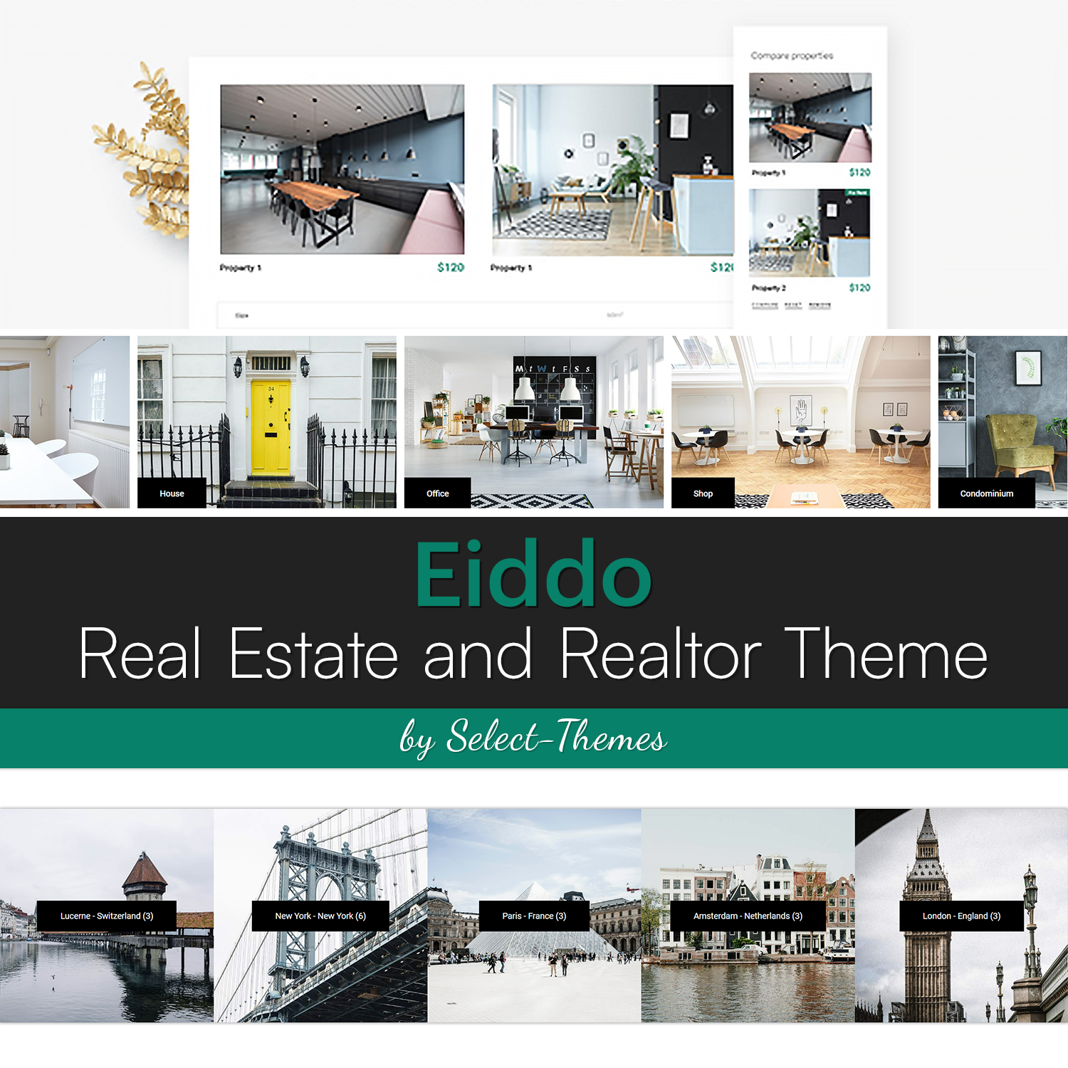 Preview eiddo real estate and realtor theme.