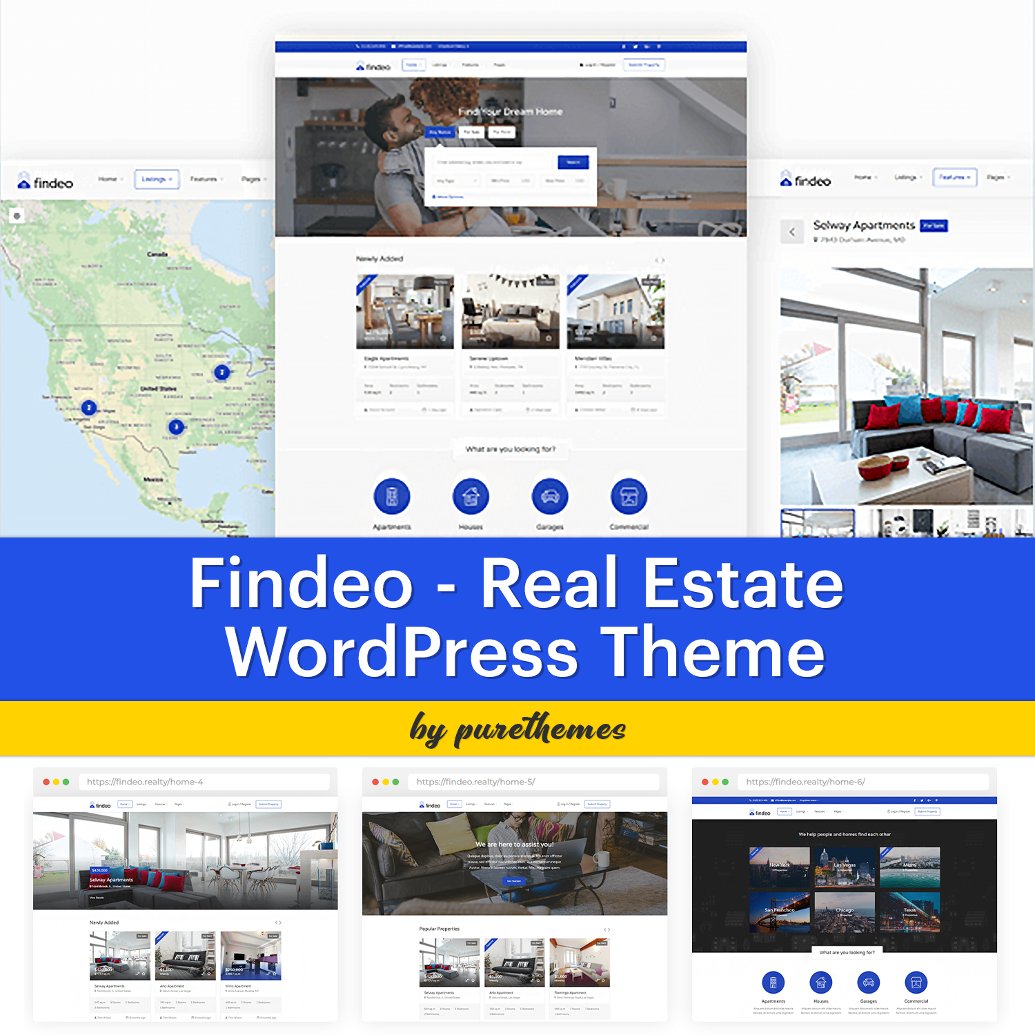 Preview findeo real estate wordpress theme.