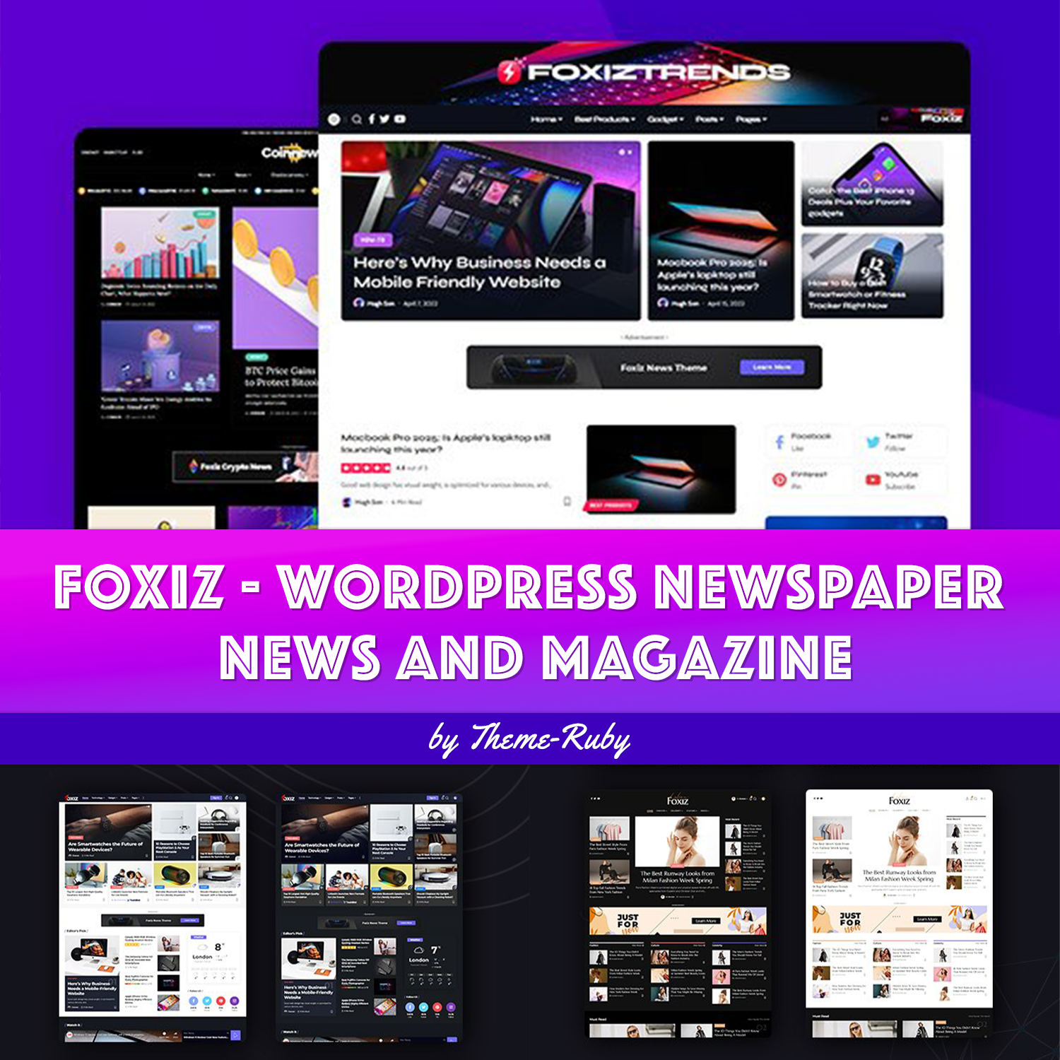 Preview foxiz wordpress newspaper news and magazine.