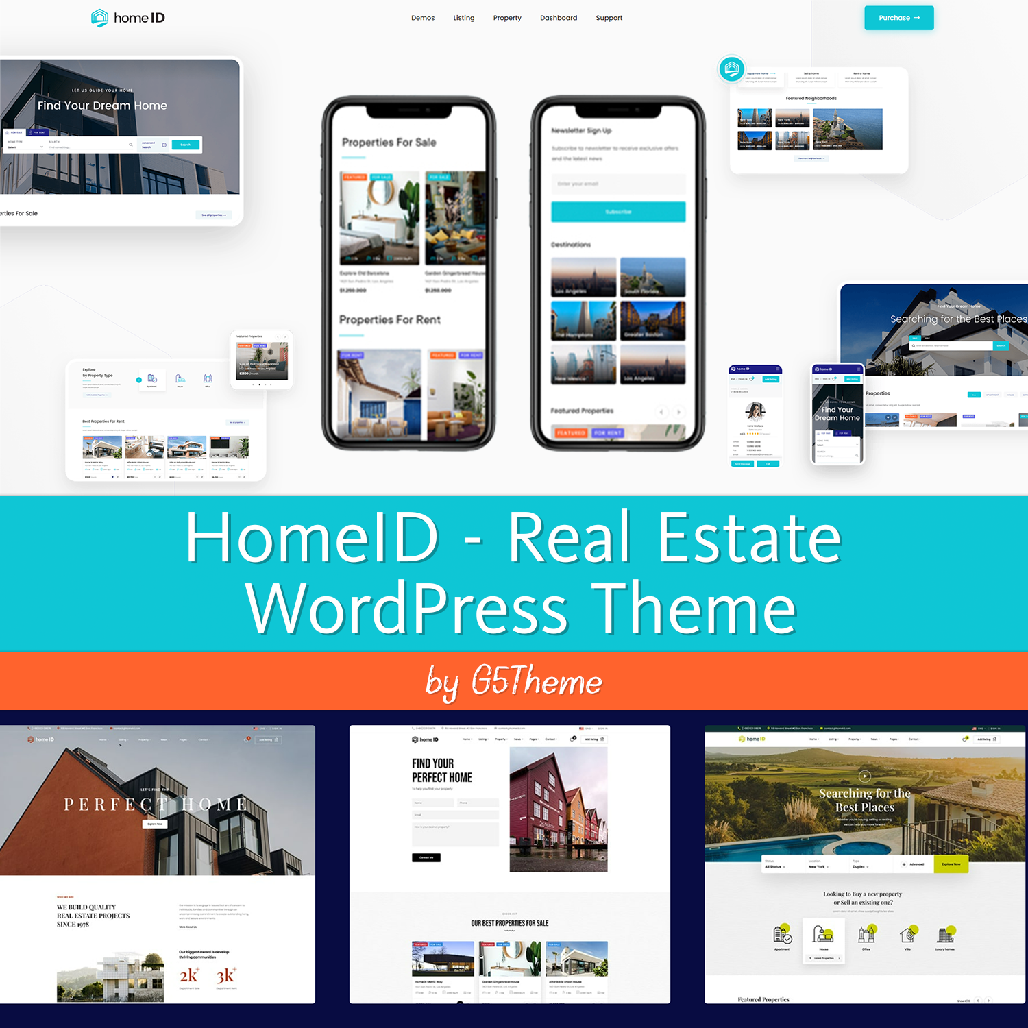 Preview homeid real estate wordpress theme.