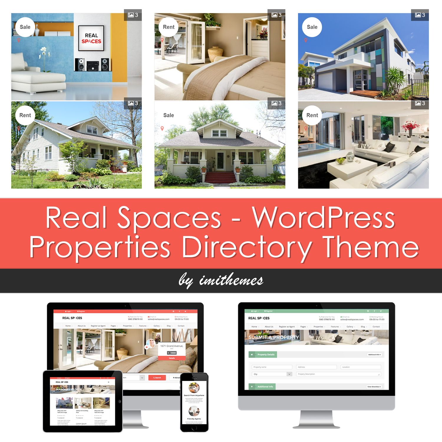 Images with real spaces wordpress properties directory theme.