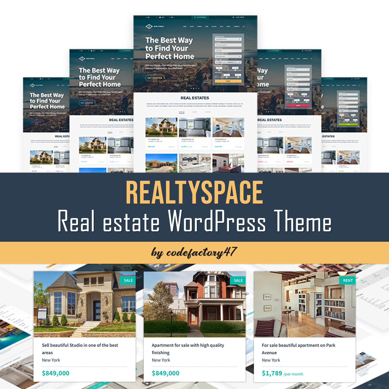 Images with realtyspace real estate wordpress theme.