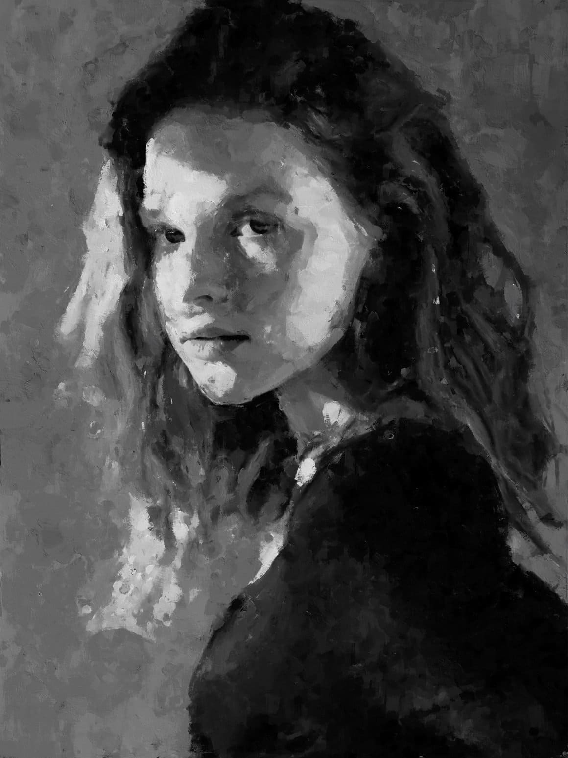 Image of a portrait of a girl using Painted Photoshop Effect.