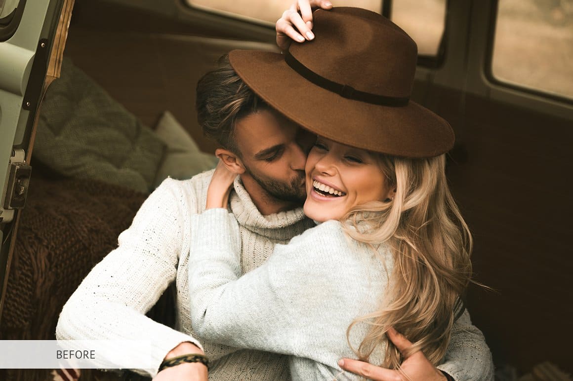 Under one hat sits a couple in love before finishing with Matte Pro.