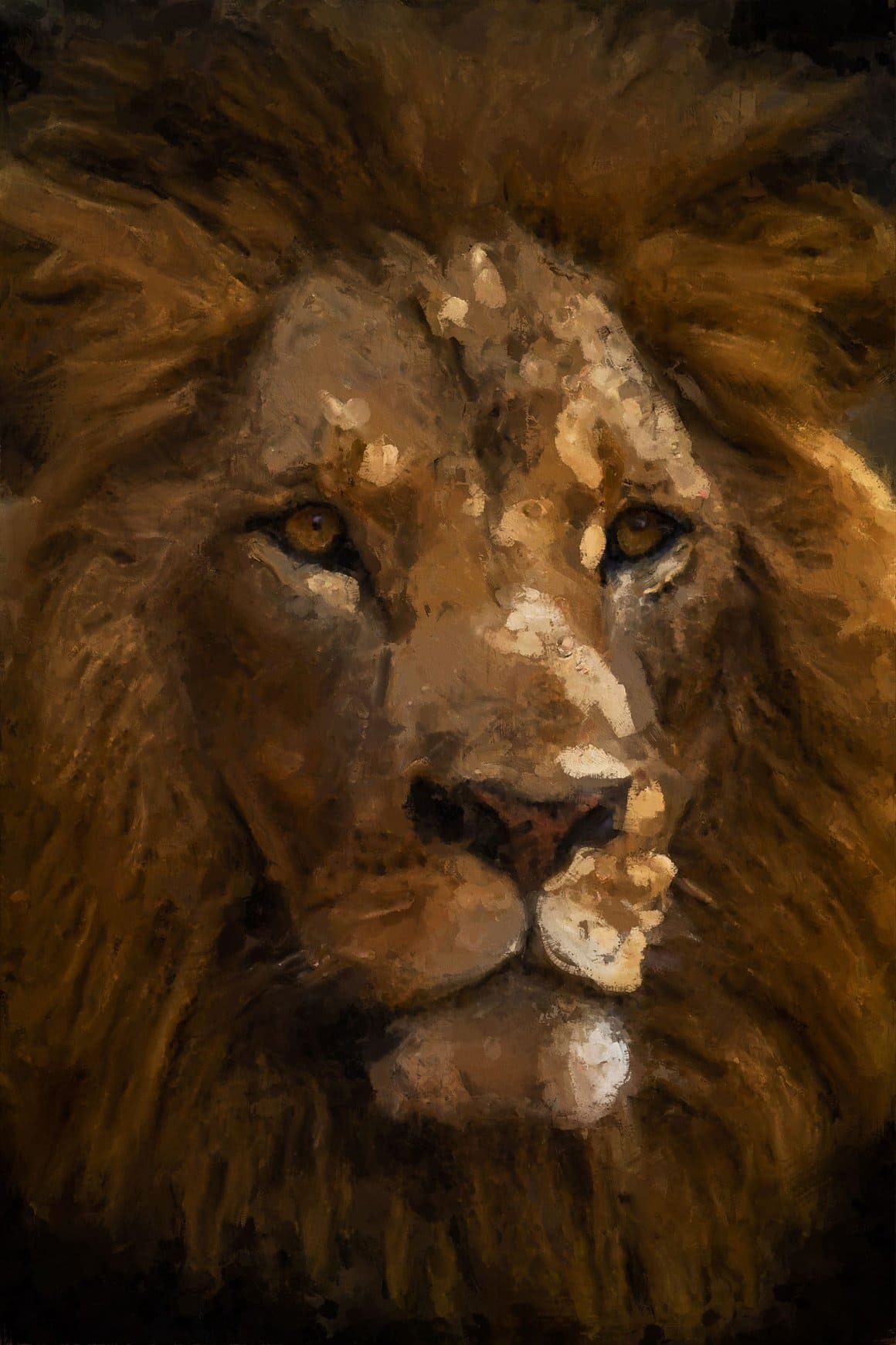 Lion head image using Painted Photoshop Effect.