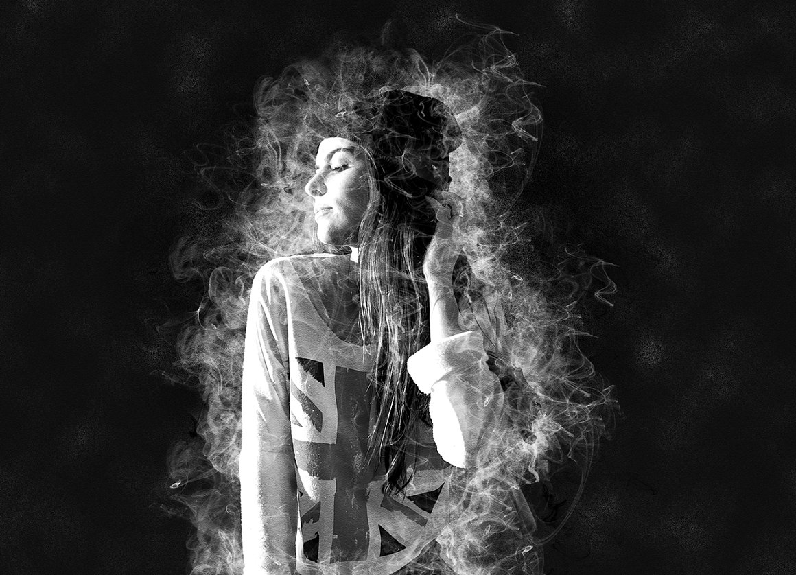 A girl with a smoke mask.