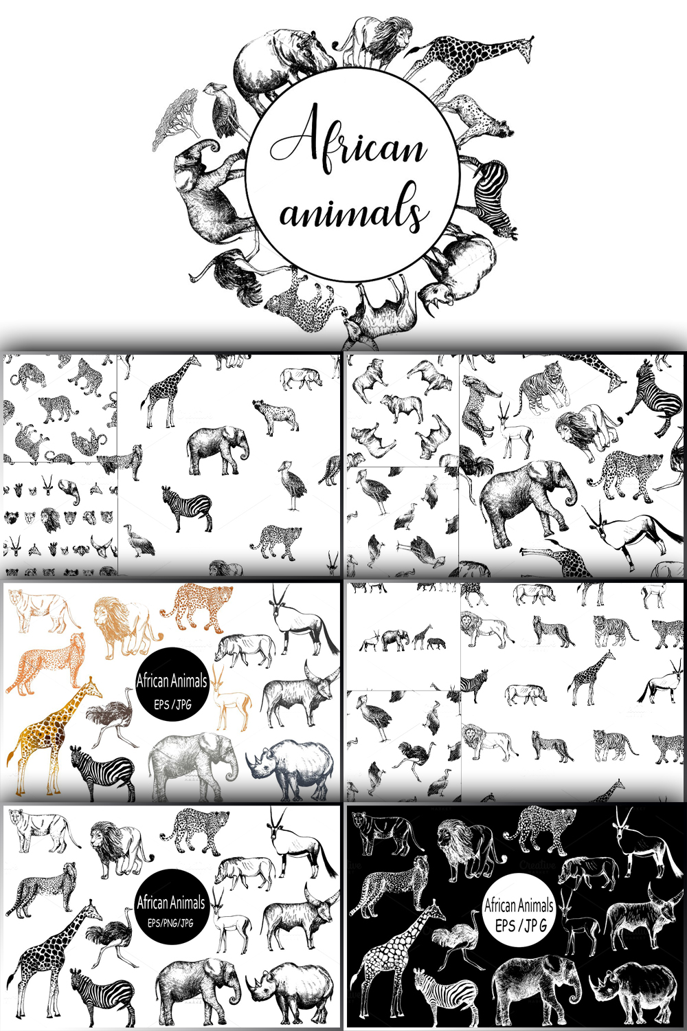 Pinterest illustrations african animals.