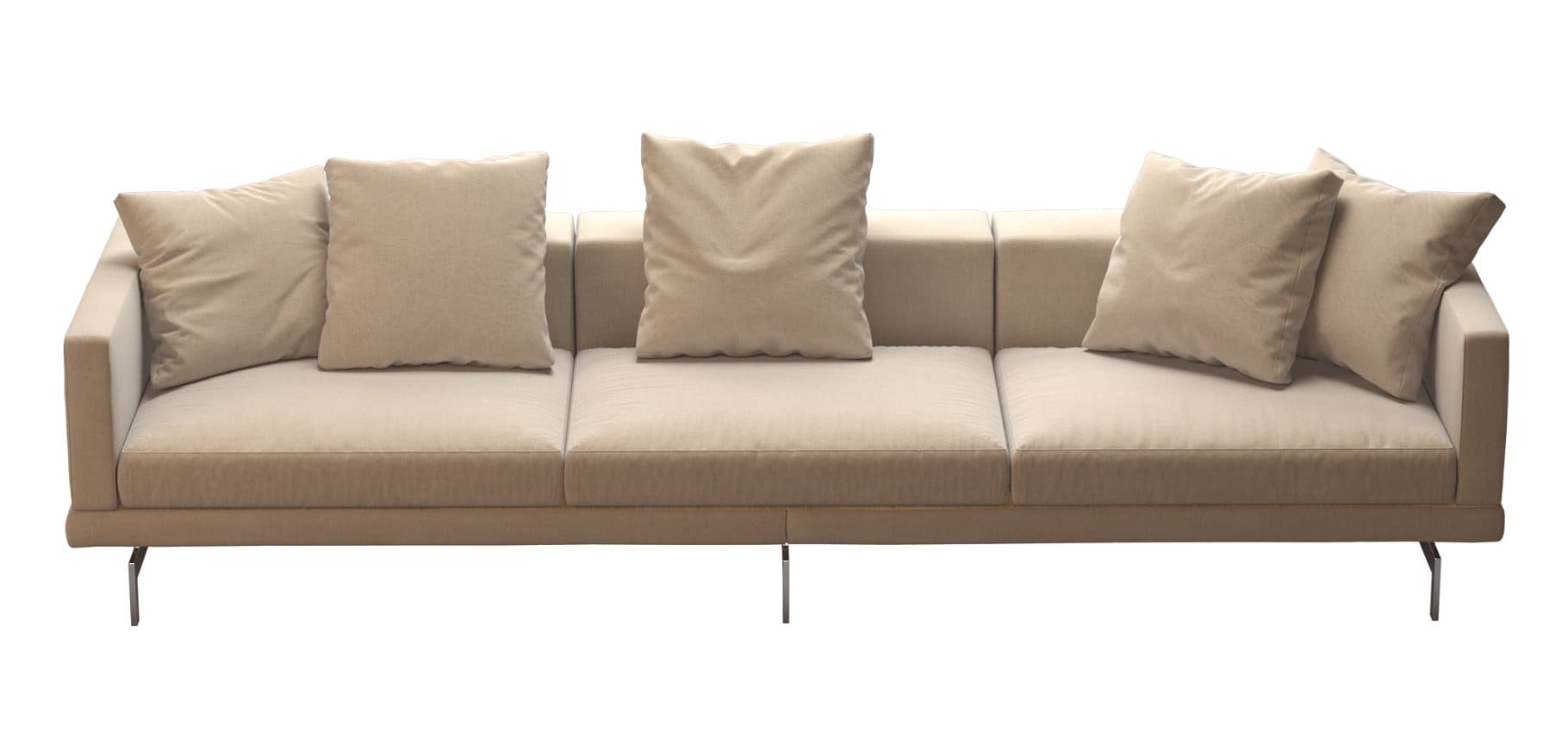 Large beige dock sofa from bb italia, top view.