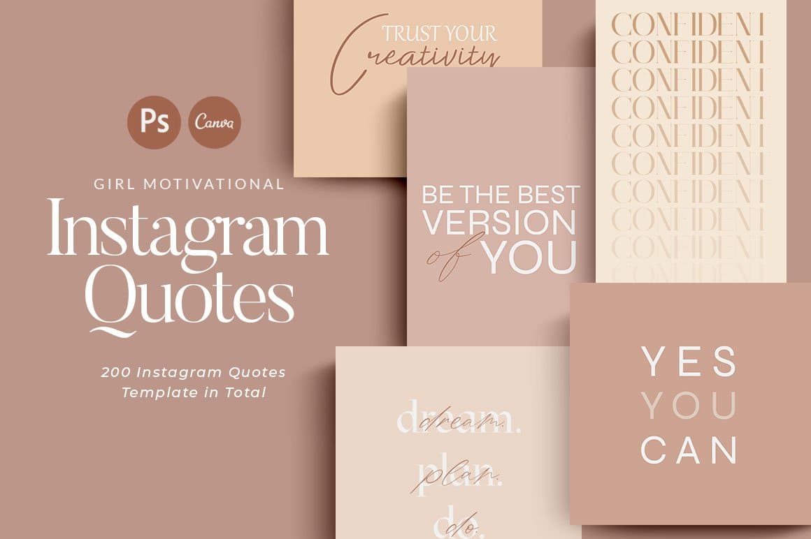 200 Instagram quotes template in total.