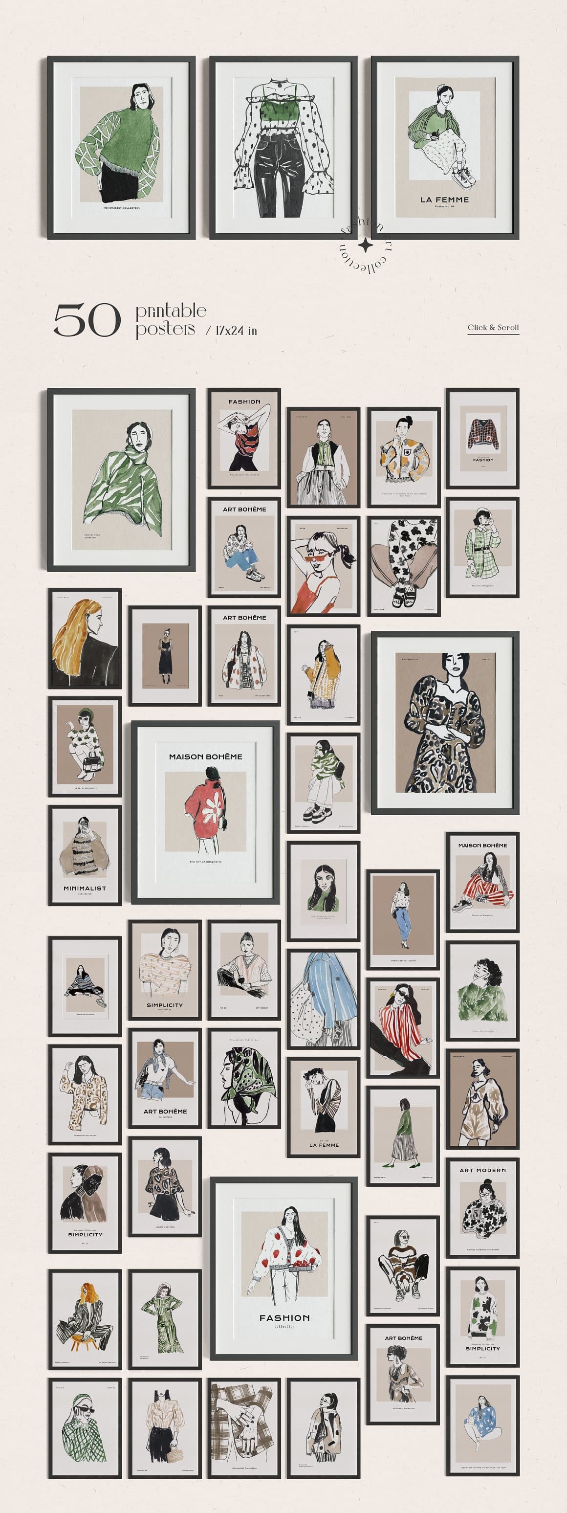 50 printable posters of fashion.