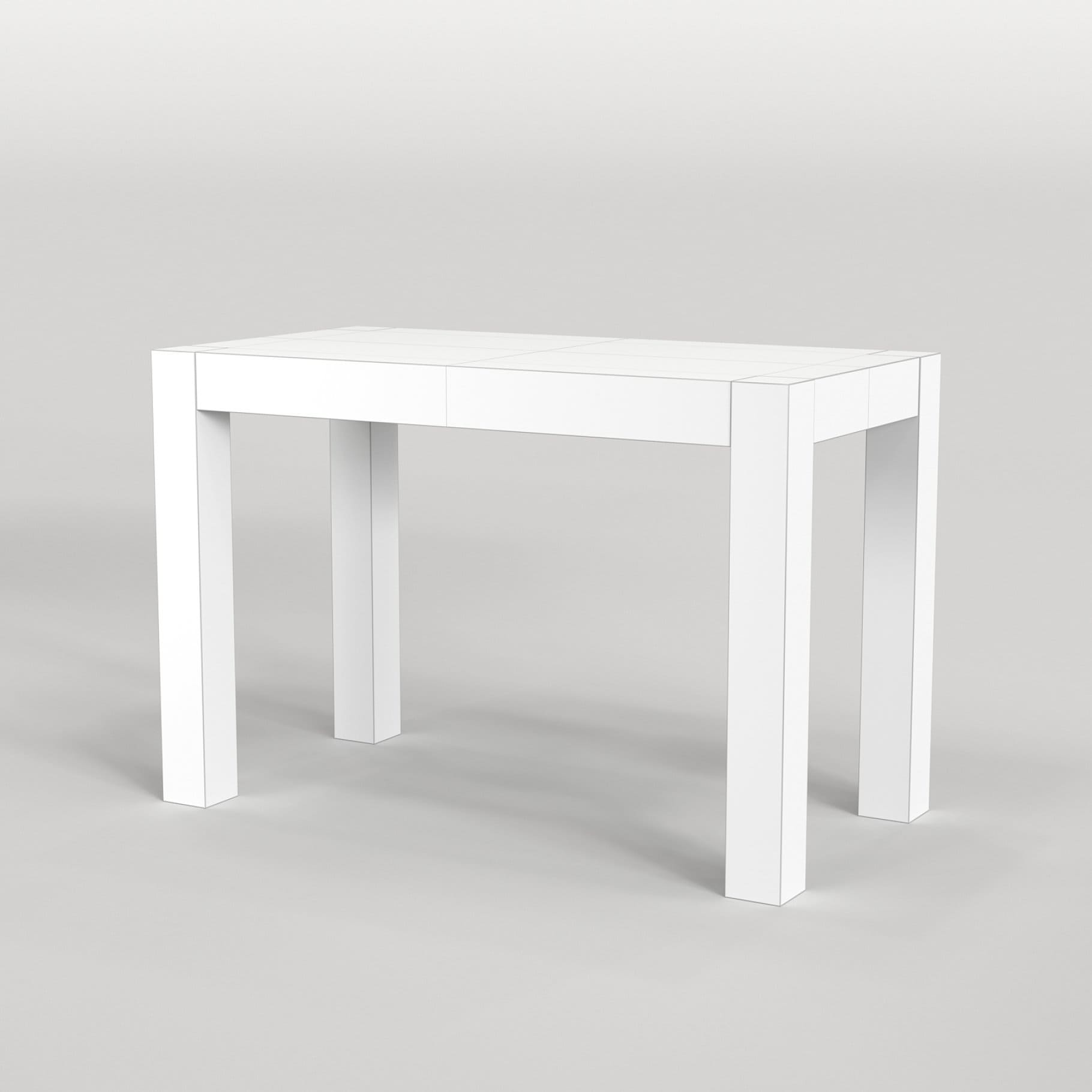 3D model Scandinavian desk on a light gray background.